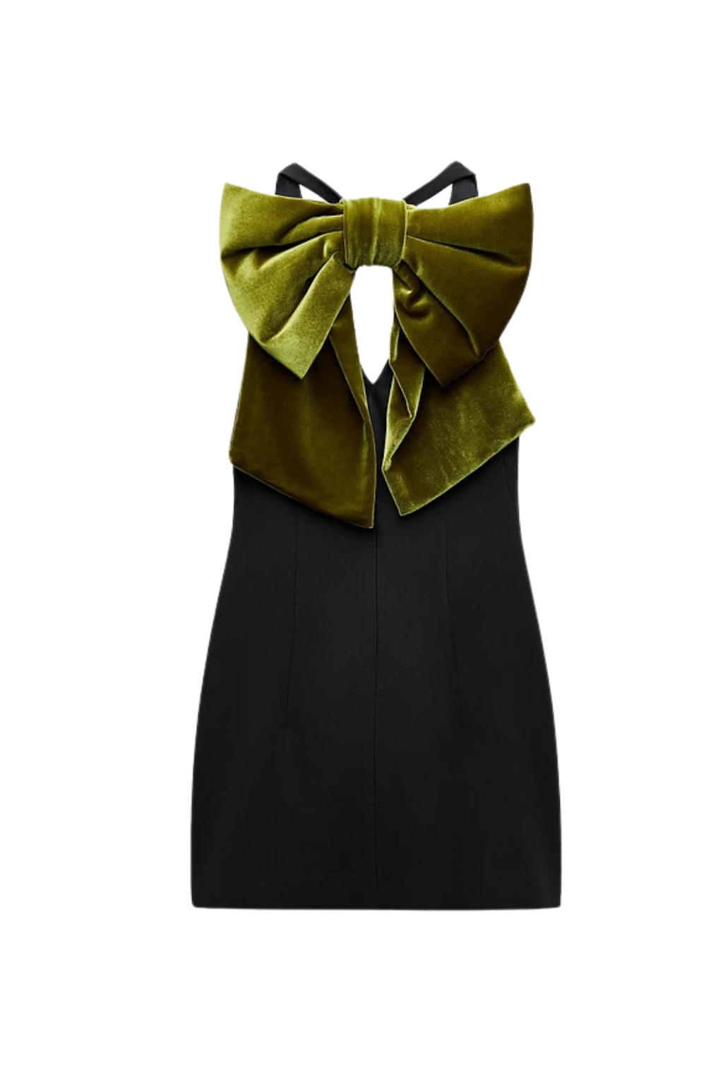 VELVET BOW MINI DRESS BLACK COCKTAIL PARTY