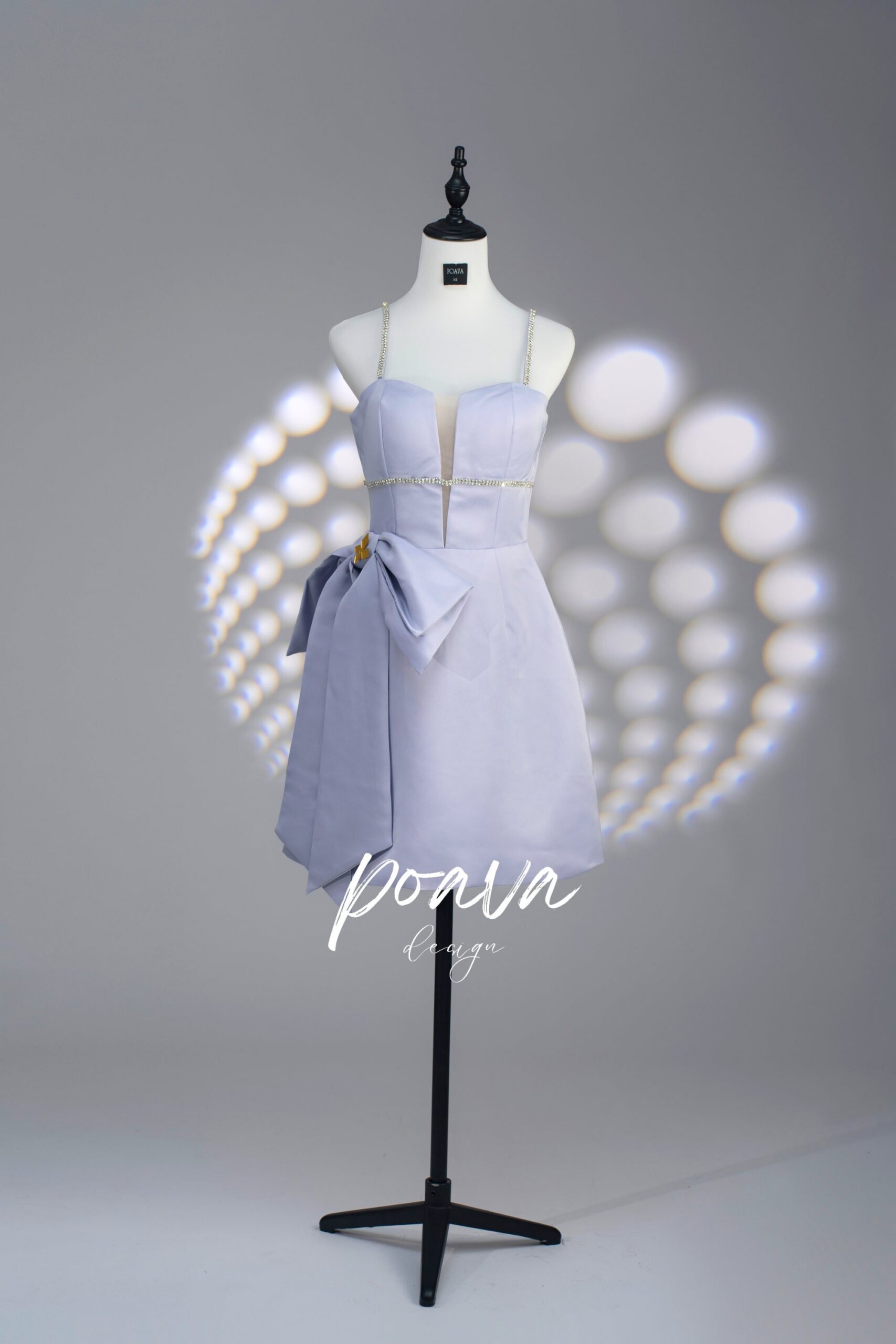 PURPLE BOW STRAP MINI DRESS FOR PARTY