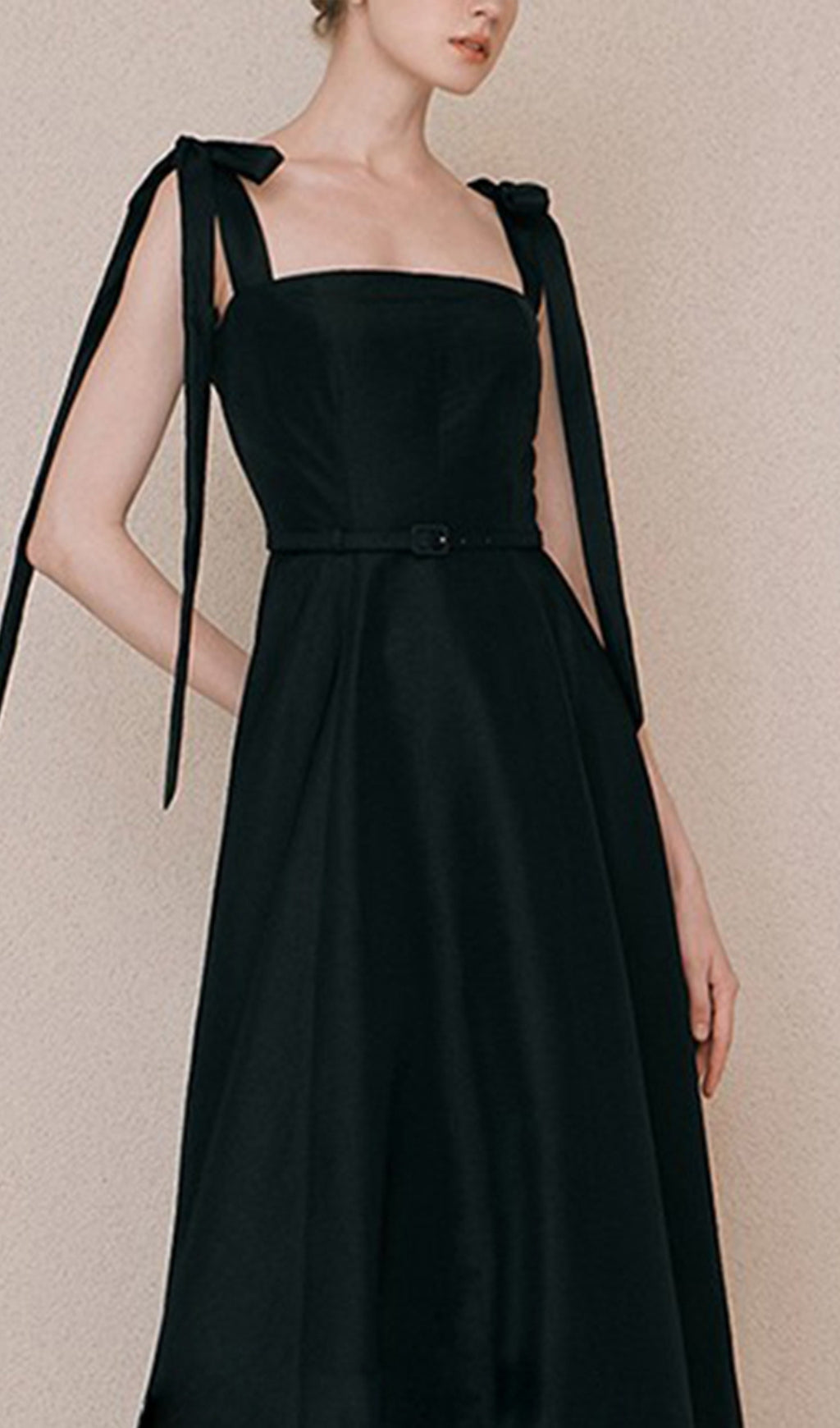 BLACK TIE SUSPENDER DRESS FOR FORMAL EVENTS