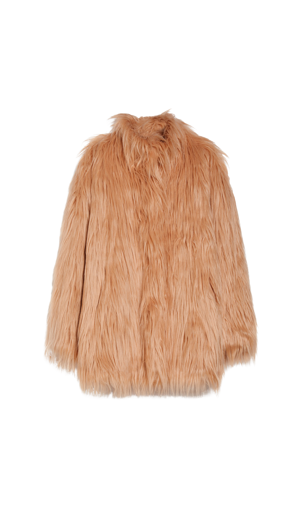 LUXE NUDE PINK FAUX FUR COAT FOR PARTY