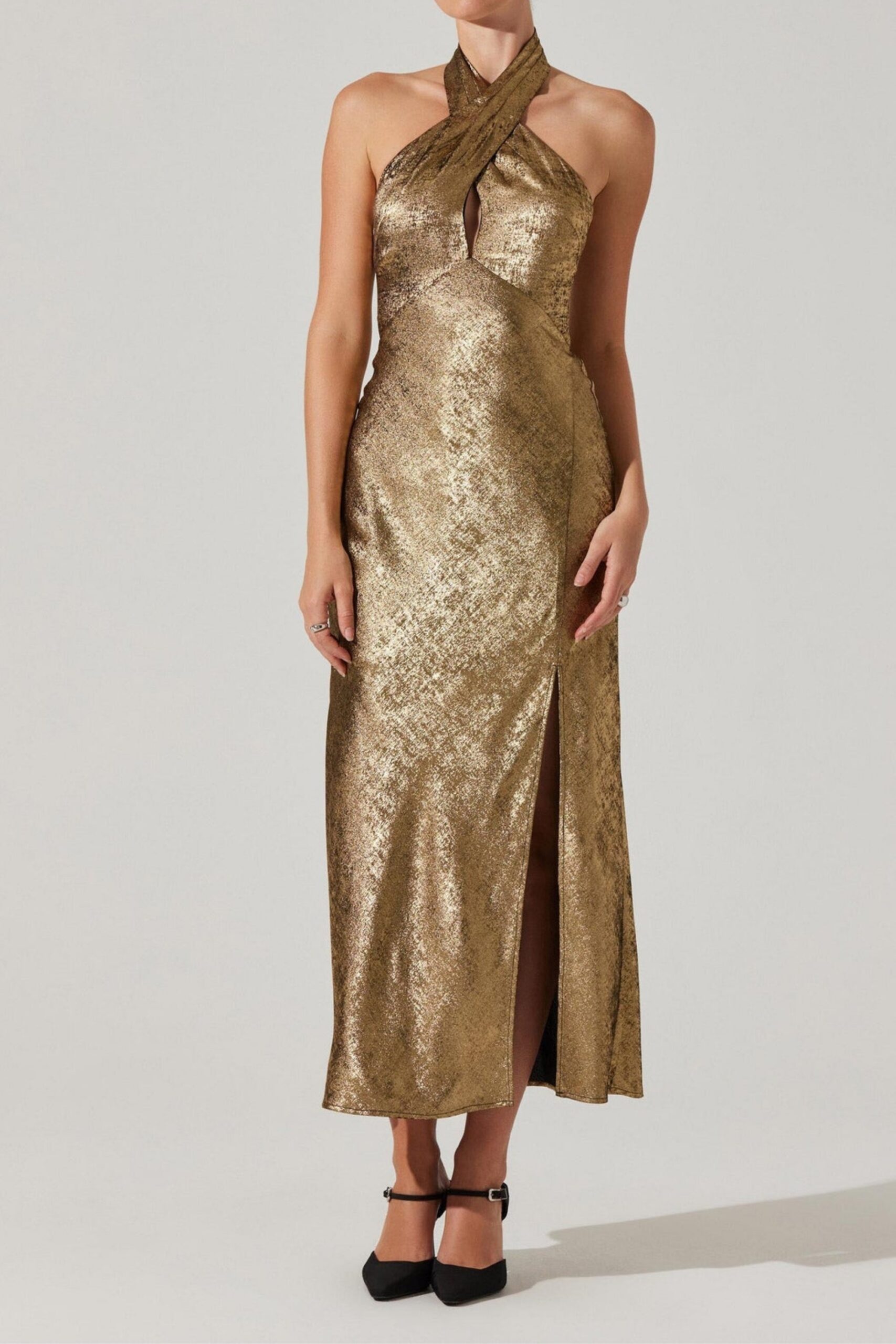 MARISSA HALTER MIDI DRESS | ELEGANT OCCASION SILHOUETTE