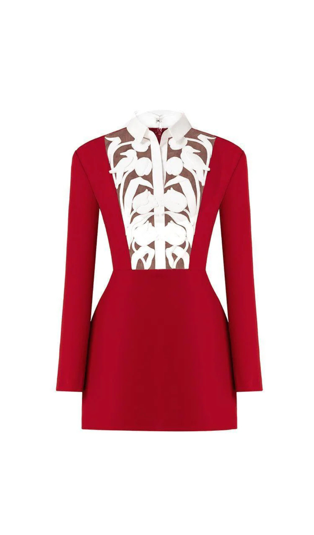 HOLLOW A-LINE MINI RED DRESS FOR PARTY