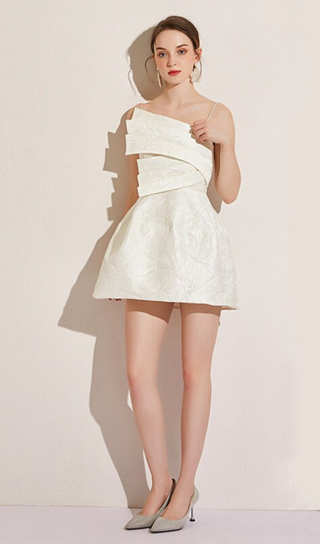 STRAPY WHITE MINI DRESS, EVENING BODYCON