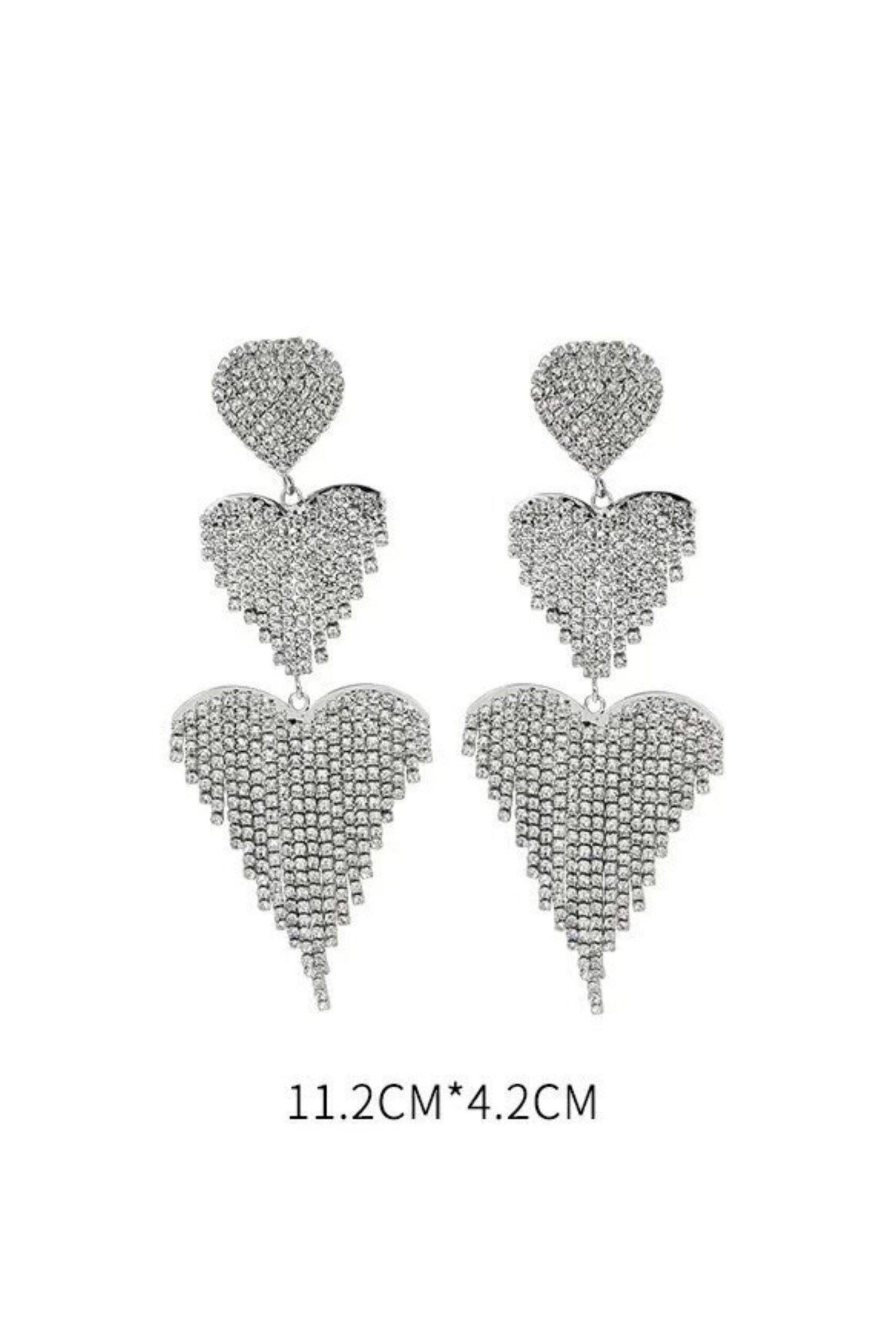 SILVER CRYSTAL DROP EARRINGS FOR WEDDING