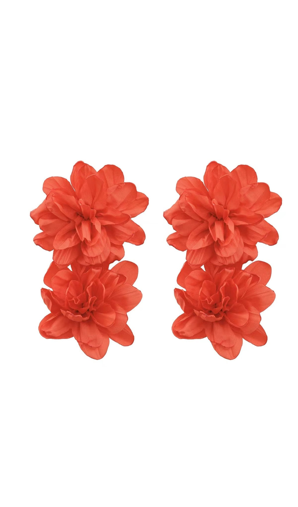 3D FLOWER EARRING - GOLD HOOP FOR WEDDING