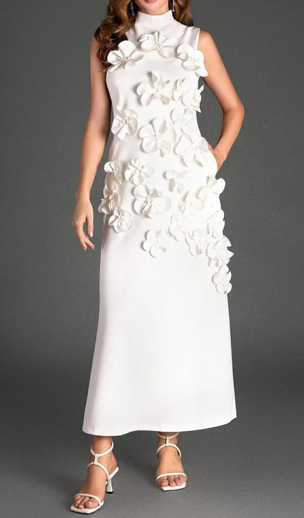 ANNONA WHITE EMBELLISHED MAXI DRESS FOR WEDDING