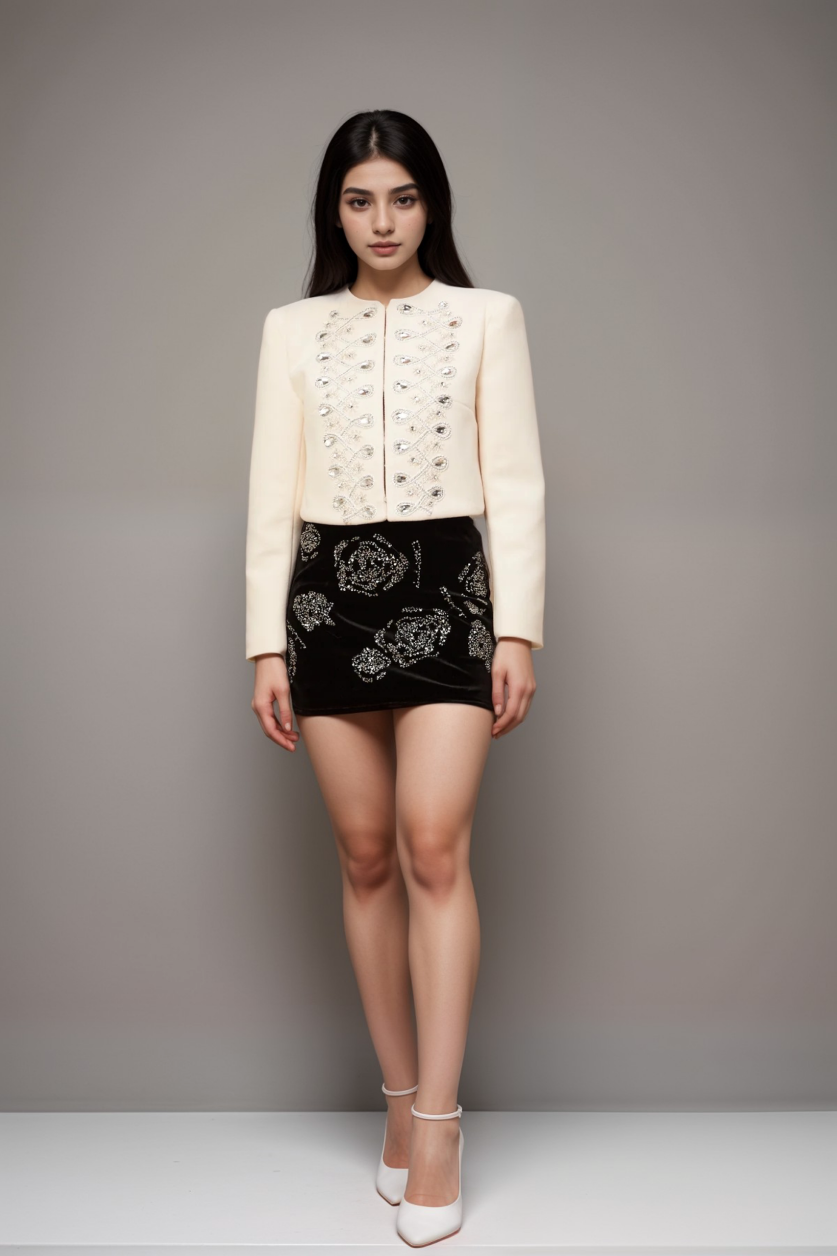 1_51be4305-cc27-4575-9e36-1bae88af6134 NERINA CRYSTAL TWEED JACKET, WHITE WEDDING BLAZER