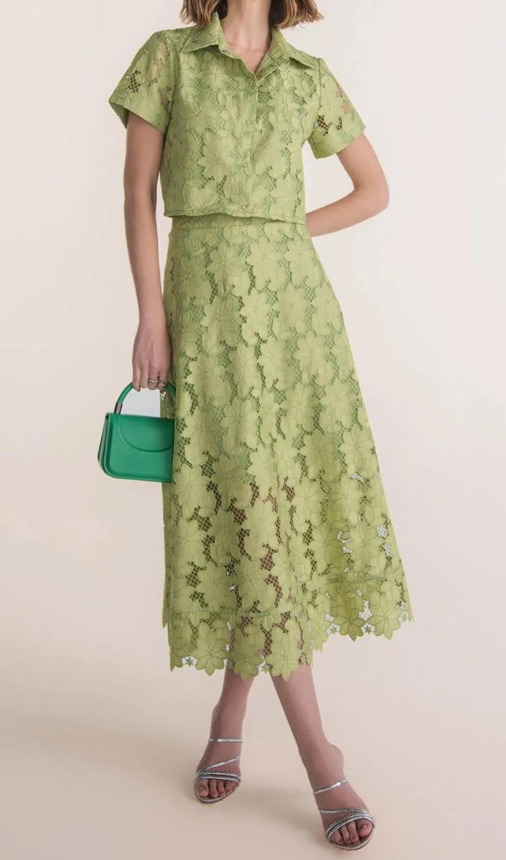 1_535c52cb-7881-4e25-b2cf-5e8ad40dbff3 GUIPURE GREEN MIDI SKIRT & CROP SET