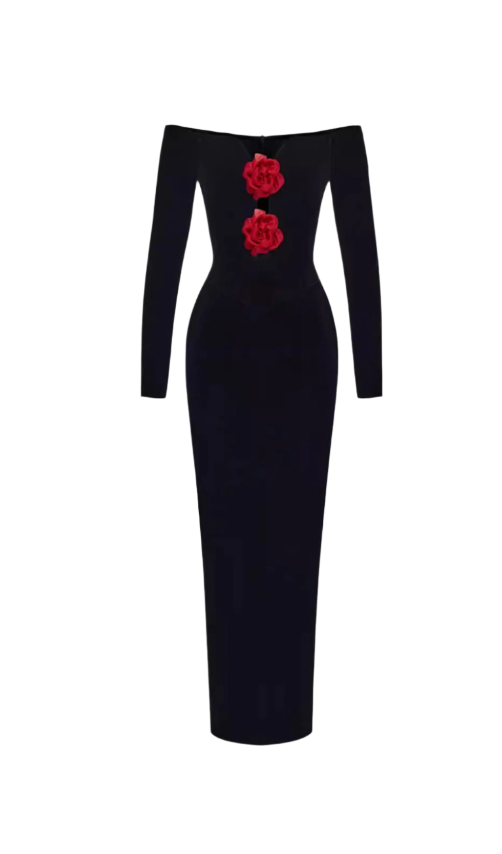 ZANNA OFF-SHOULDER VELVET FLORAL MAXI DRESS