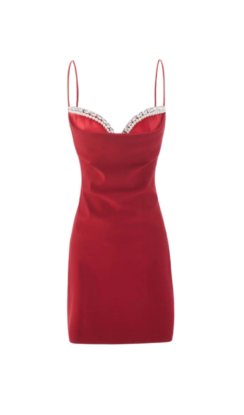 SATIN PEARL MINI DRESS, RED, COCKTAIL PARTY