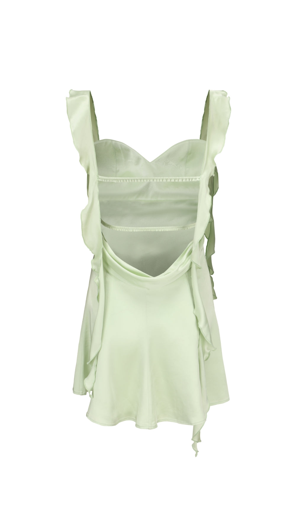 GREEN STRAPLESS BACKLESS MINI DRESS