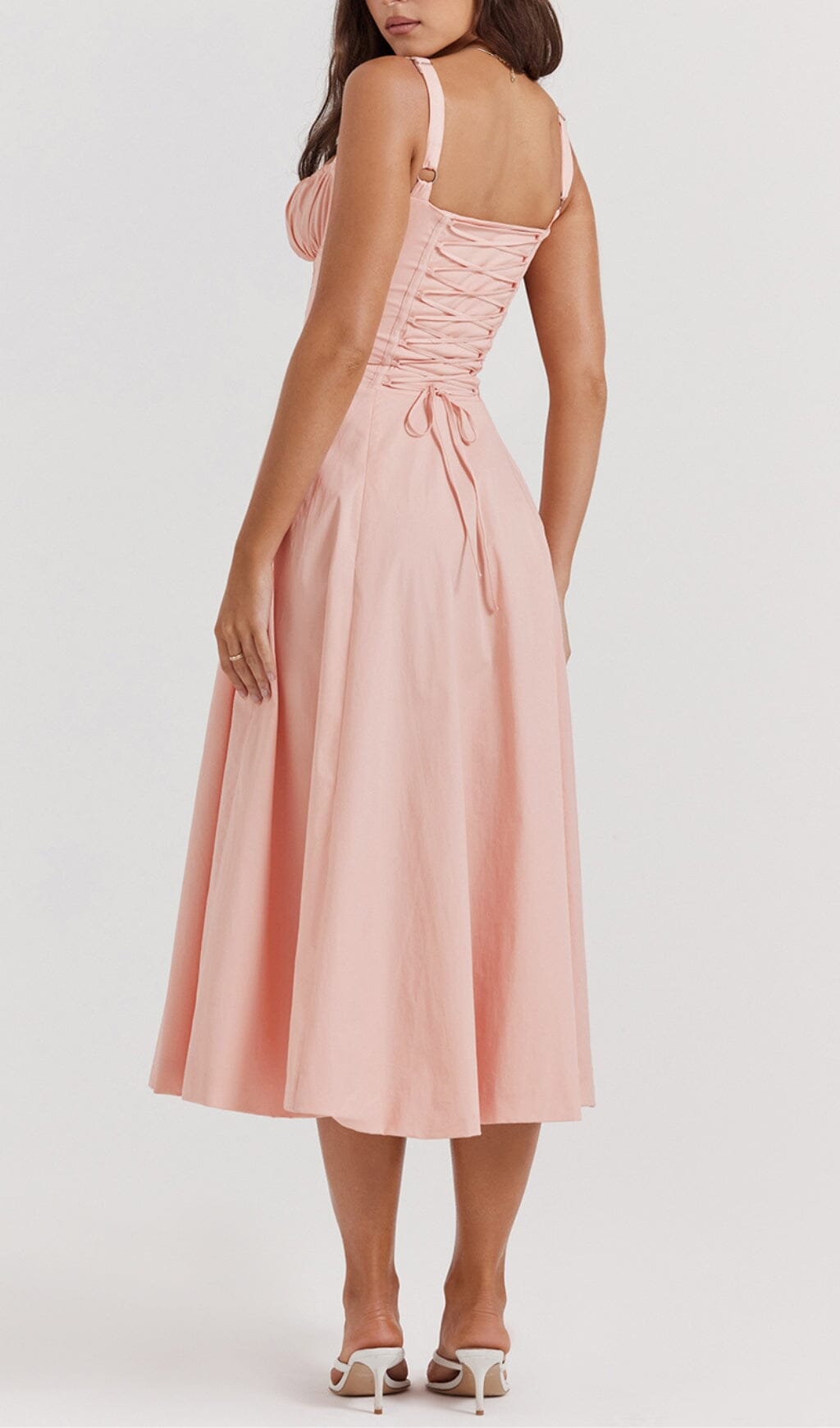 BABY PINK BUSTIER SUNDRESS FOR PARTY
