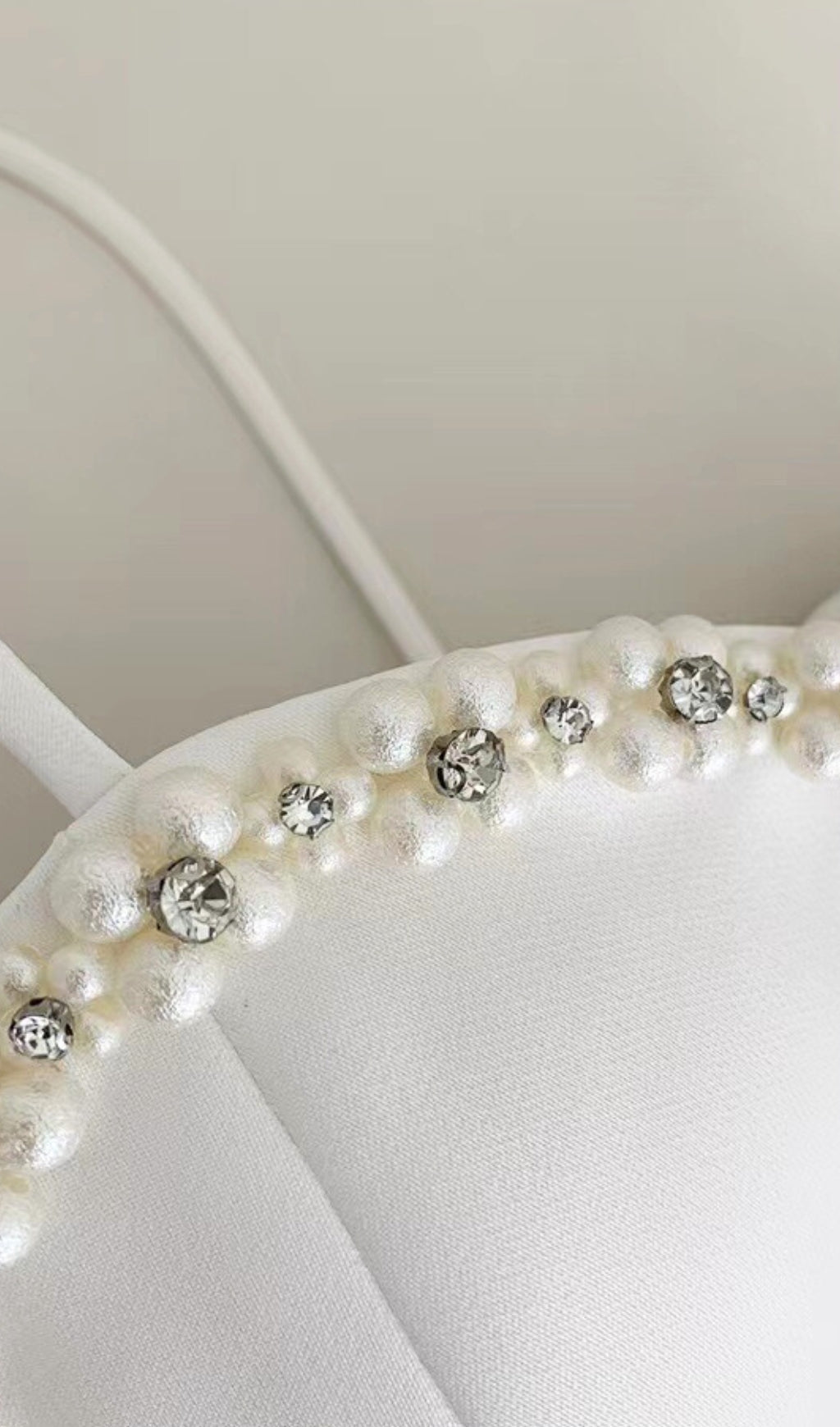 PEARL EMBELLISHED HTM MINI DRESS, WHITE, COCKTAIL
