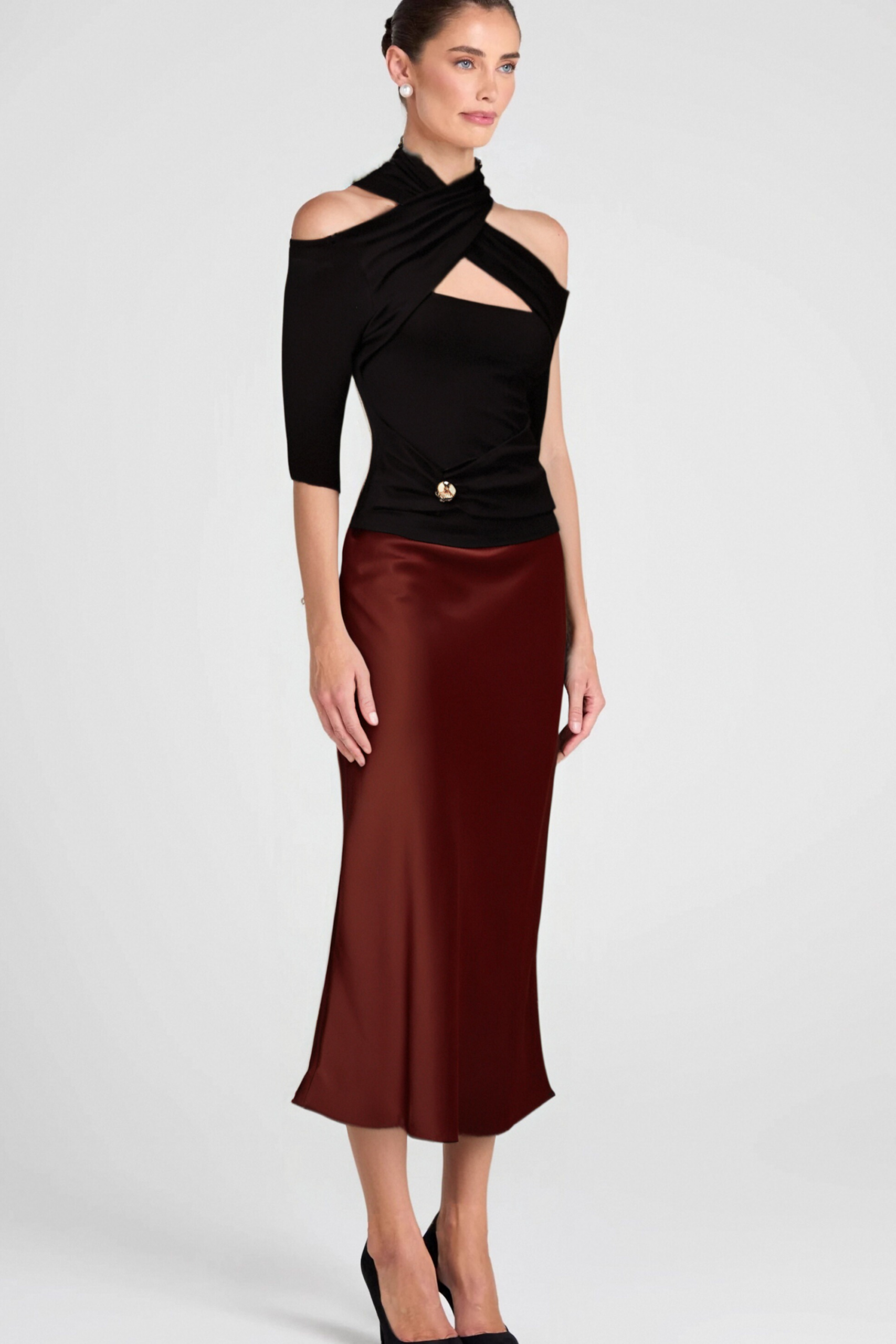 1_66eed48b-da68-47c1-85c1-4025d511d2d3 ODETTE BLACK RUCHED JERSEY TOP FOR NIGHT OUT