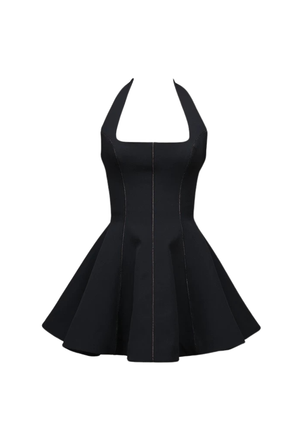 SANDY HALTERNECK BOW MINI DRESS BLACK