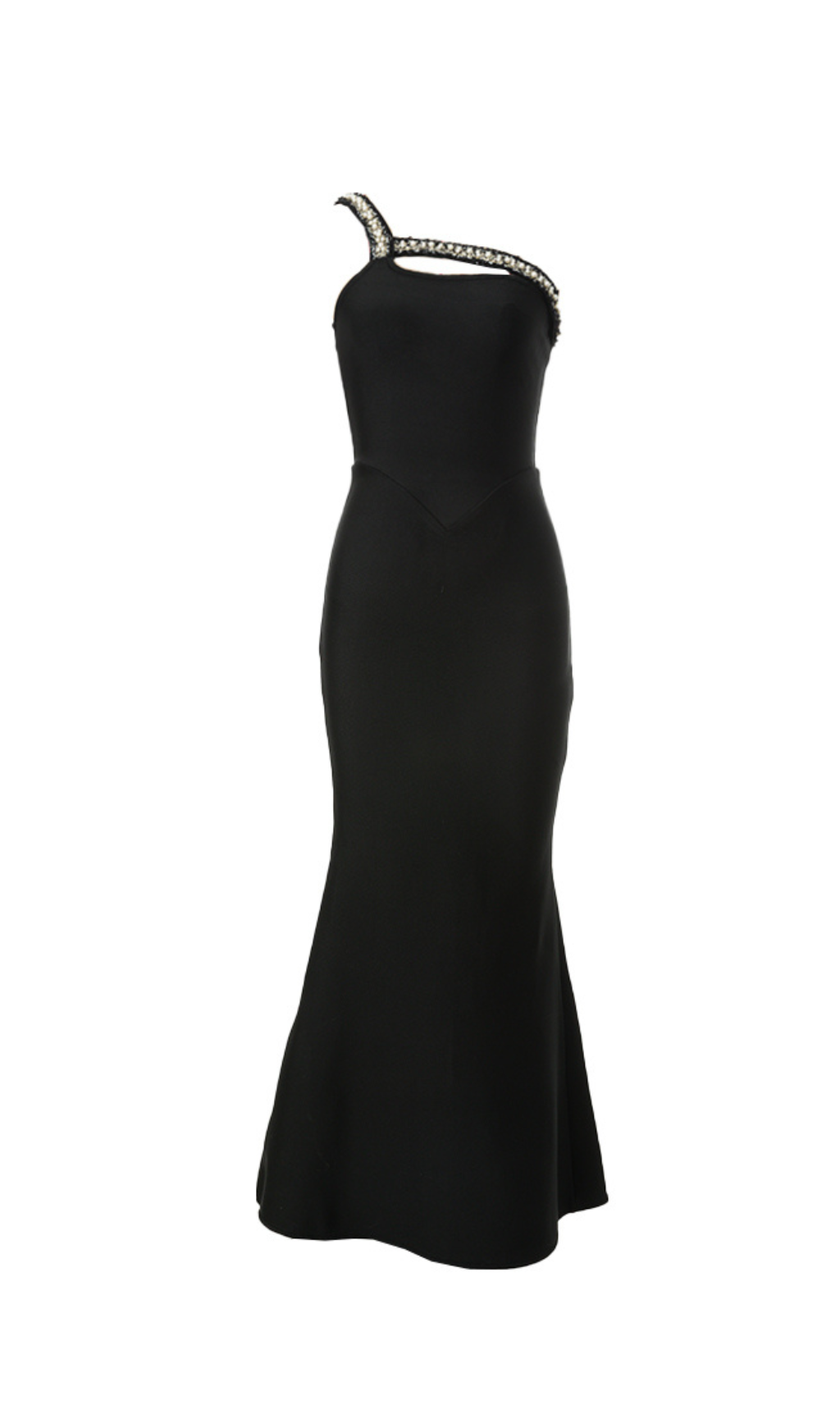 ONE SHOULDER BODYCON MAXI DRESS, BLACK, EVENING