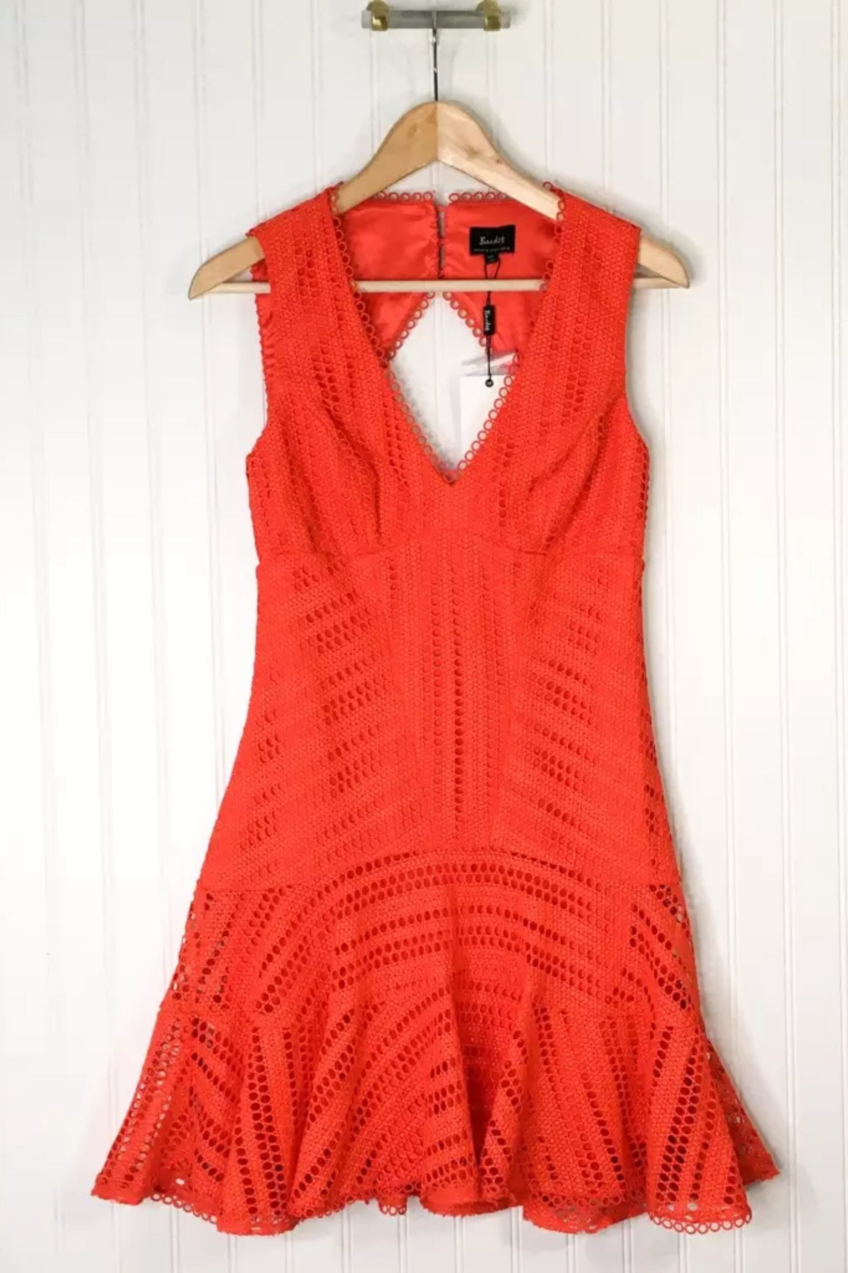 RED LACE MINI DRESS FOR PARTY NIGHT