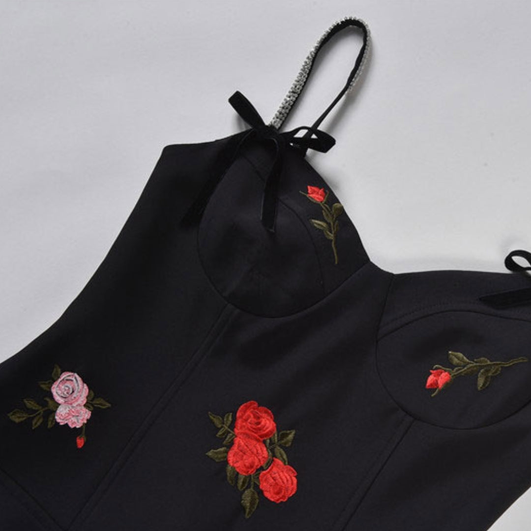 1_78c49db7-074b-482a-b392-62bd92b5f0e2 BLACK ROSE SLIP MINI DRESS FOR COCKTAIL PARTY