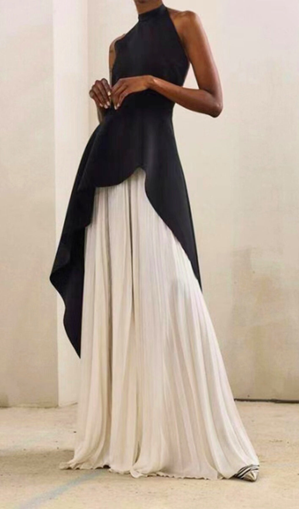 BANDAGE PLEATED PEPLUM MAXI DRESS FOR EVENTS