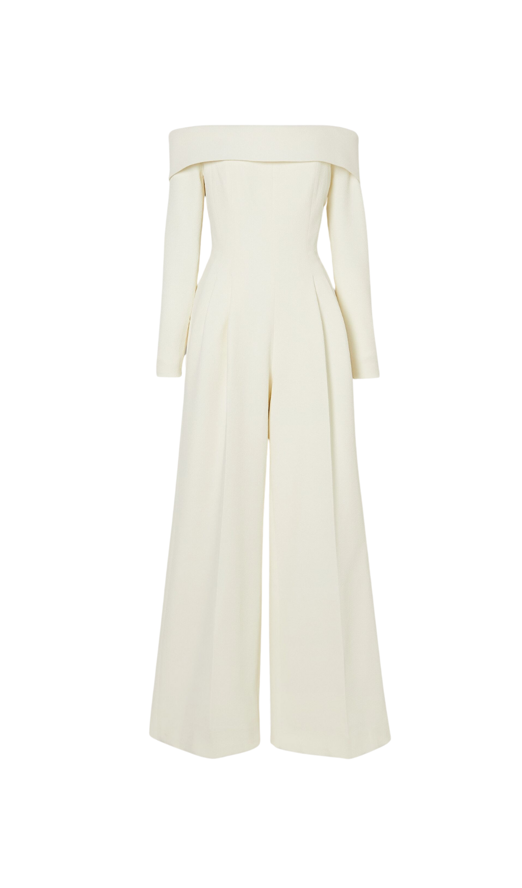 VESPER OFF-SHOULDER CREPE JUMPSUIT IVORY
