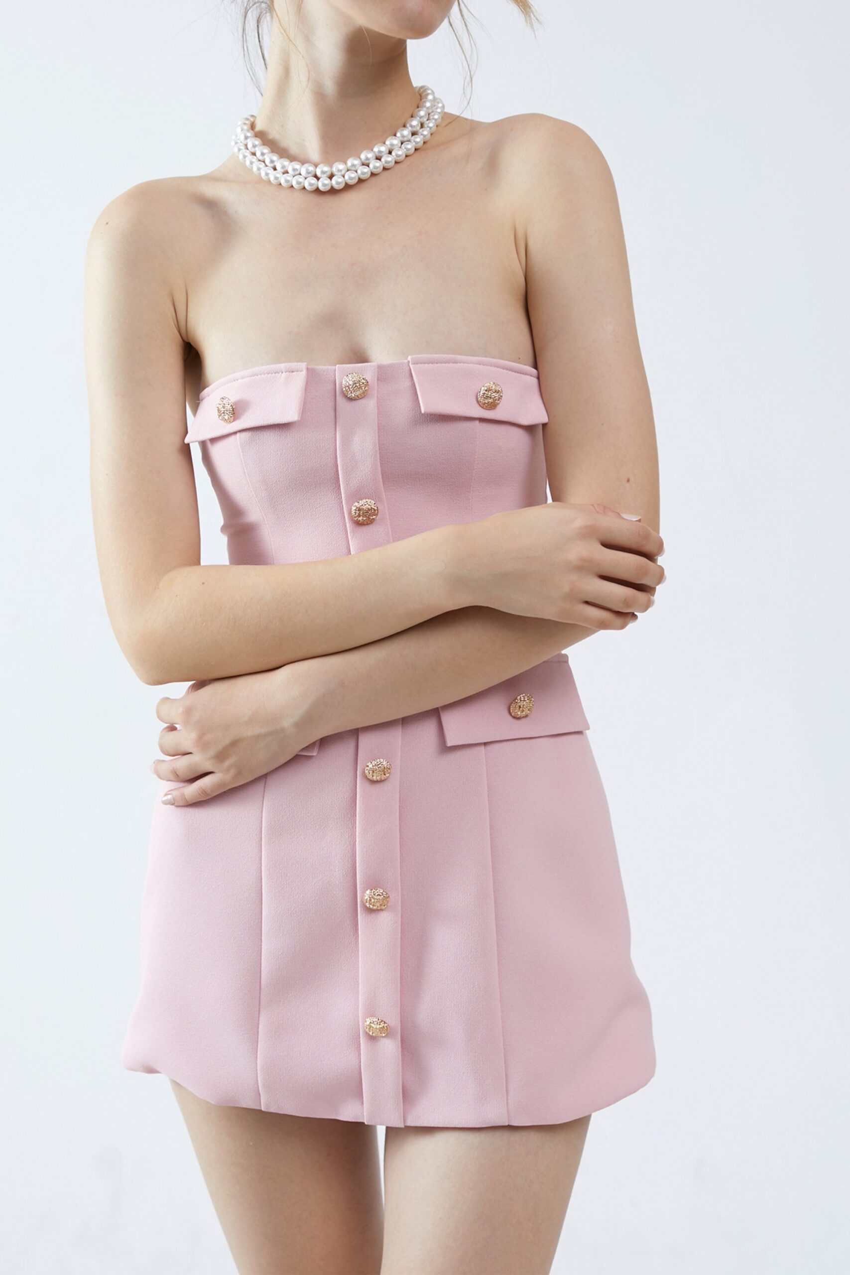 STRAPLESS PINK MINI DRESS FOR PARTY NIGHT