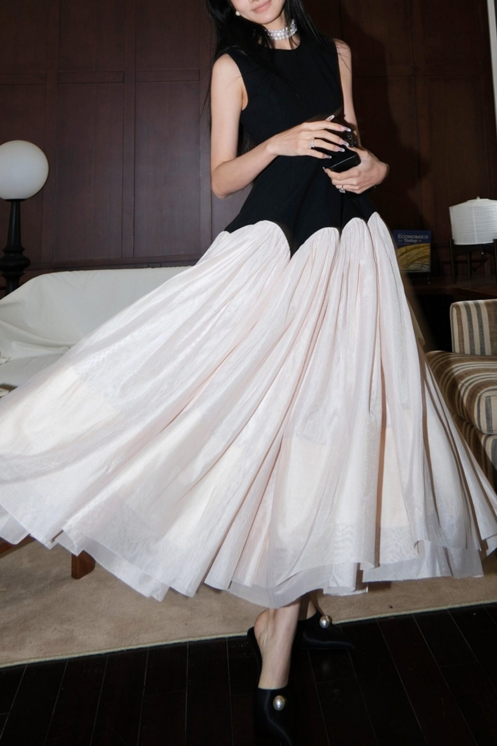 1_87747f7d-8778-4ad1-9c8b-cbdb066975f7 BLACK & WHITE TULLE MAXI DRESS FOR FORMAL EVENTS