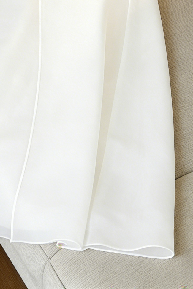 STRAPLESS ORGANZA MIDI DRESS FOR WEDDING GUEST