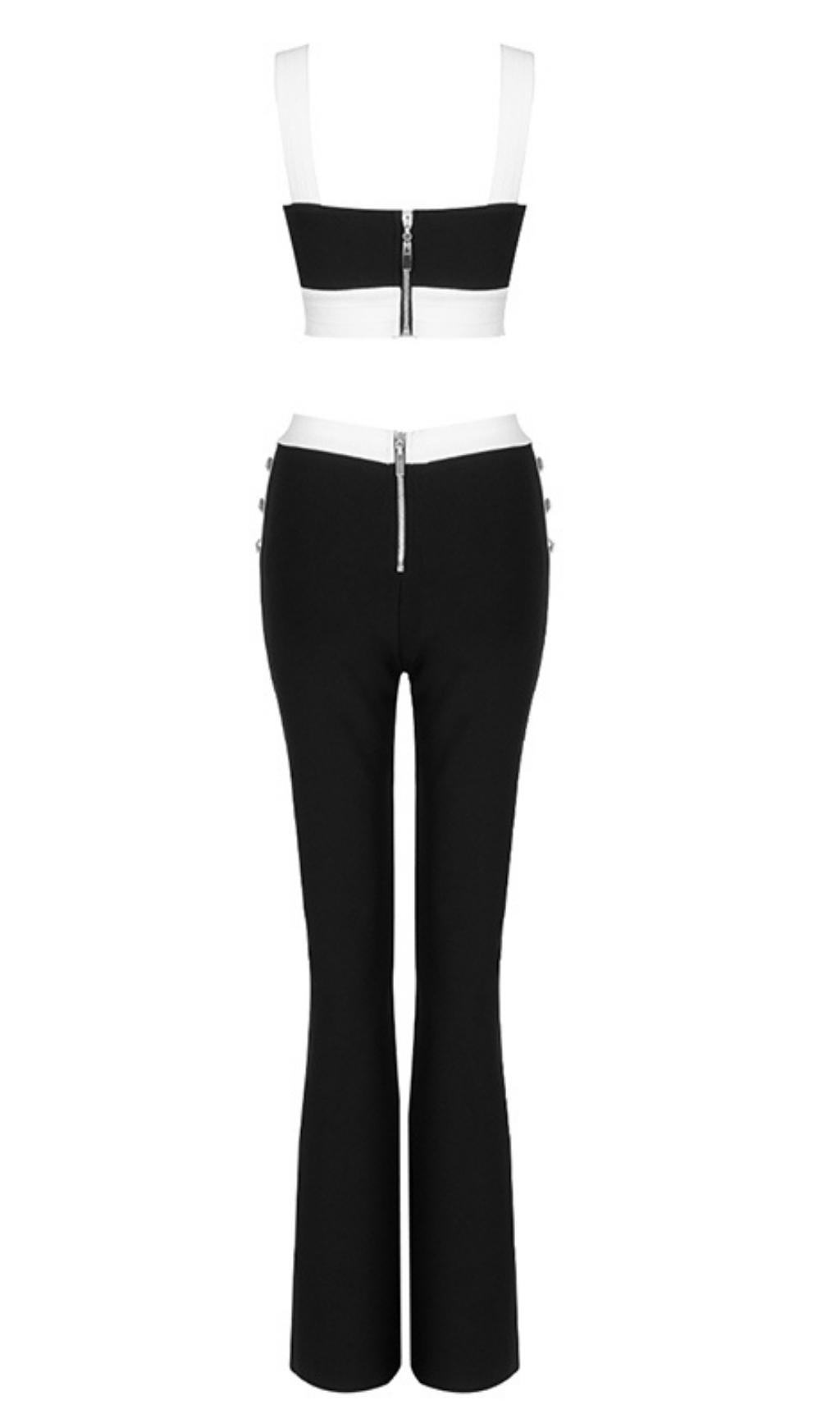 BANDAGE BODYCON SUIT BLACK PARTY NIGHT