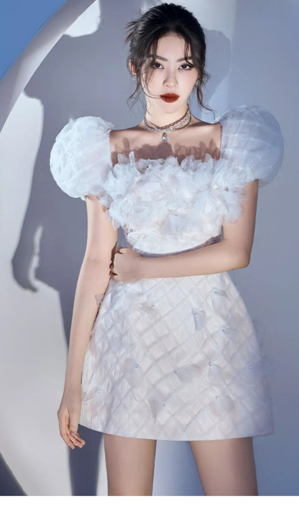 1_8ec0d69b-e35d-483f-ba42-3b0fa92e5d07 FEATHER LACE WHITE MINI DRESS FOR PARTIES