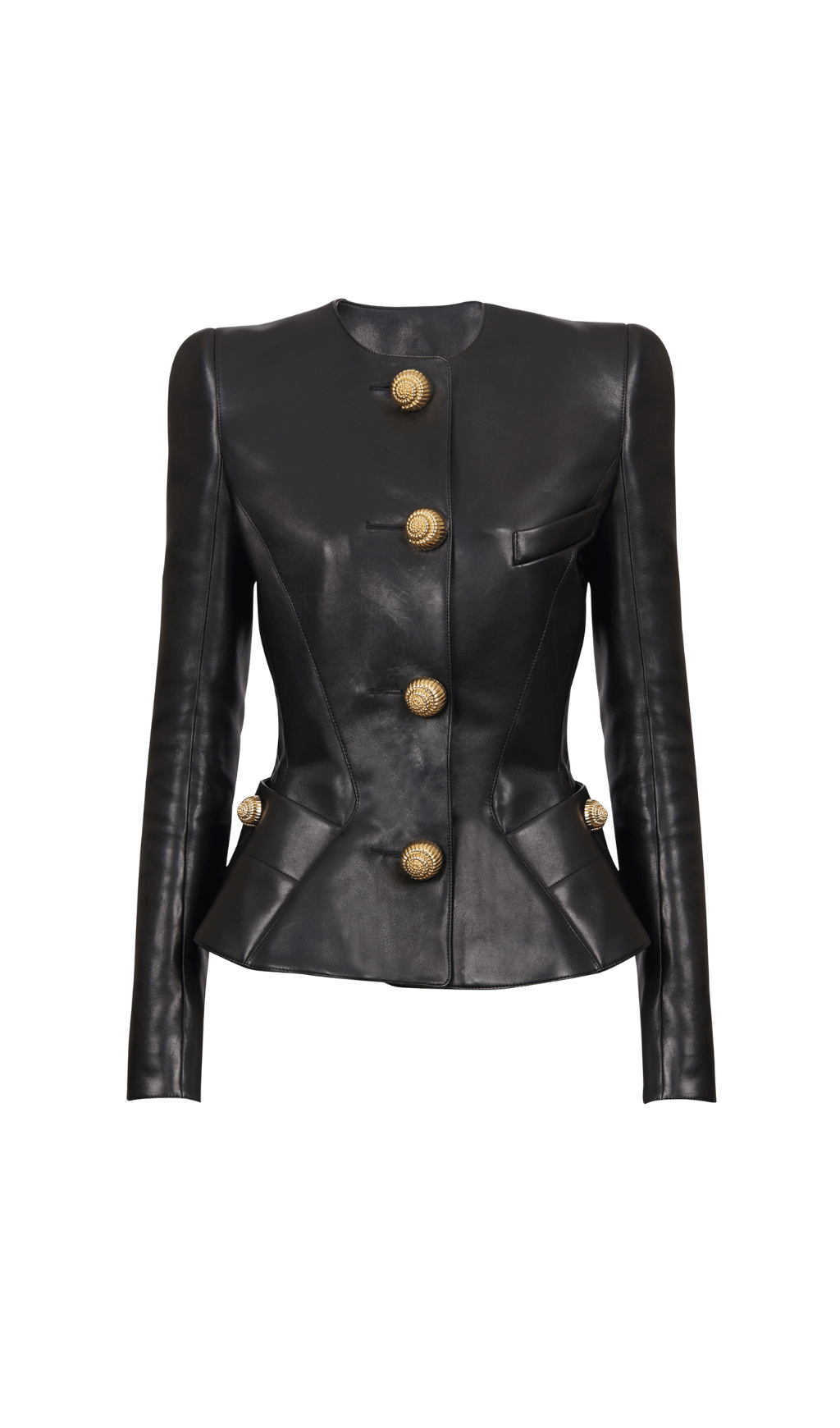 LAMBSKIN LEATHER PEPLUM BLAZER FOR WEDDING