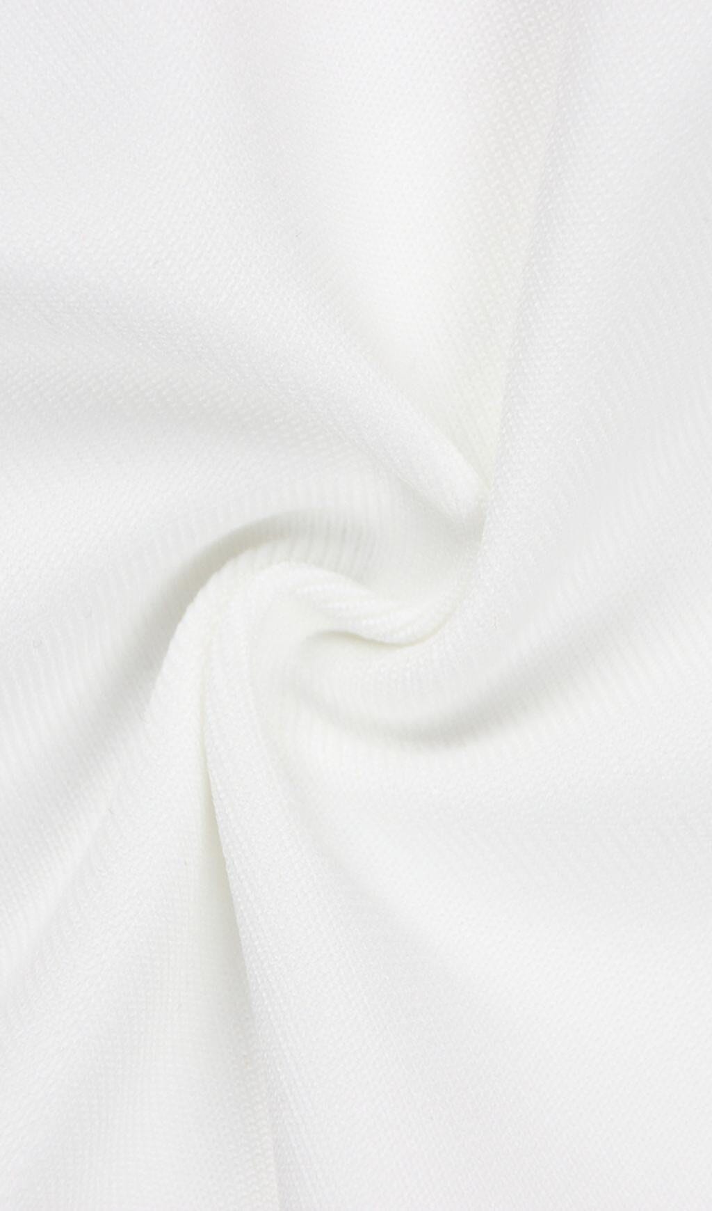 FEATHER BODYCON MAXI DRESS WHITE
