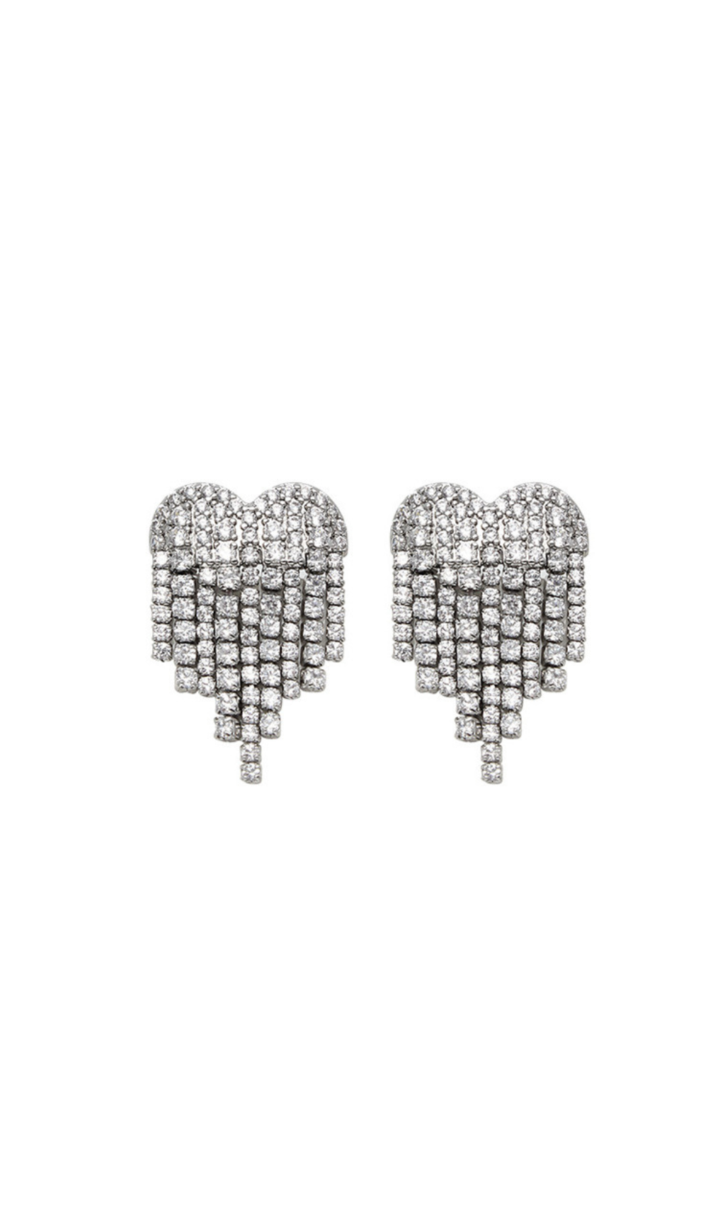 GLAM HEART TASSEL DROP EARRINGS FOR PARTY