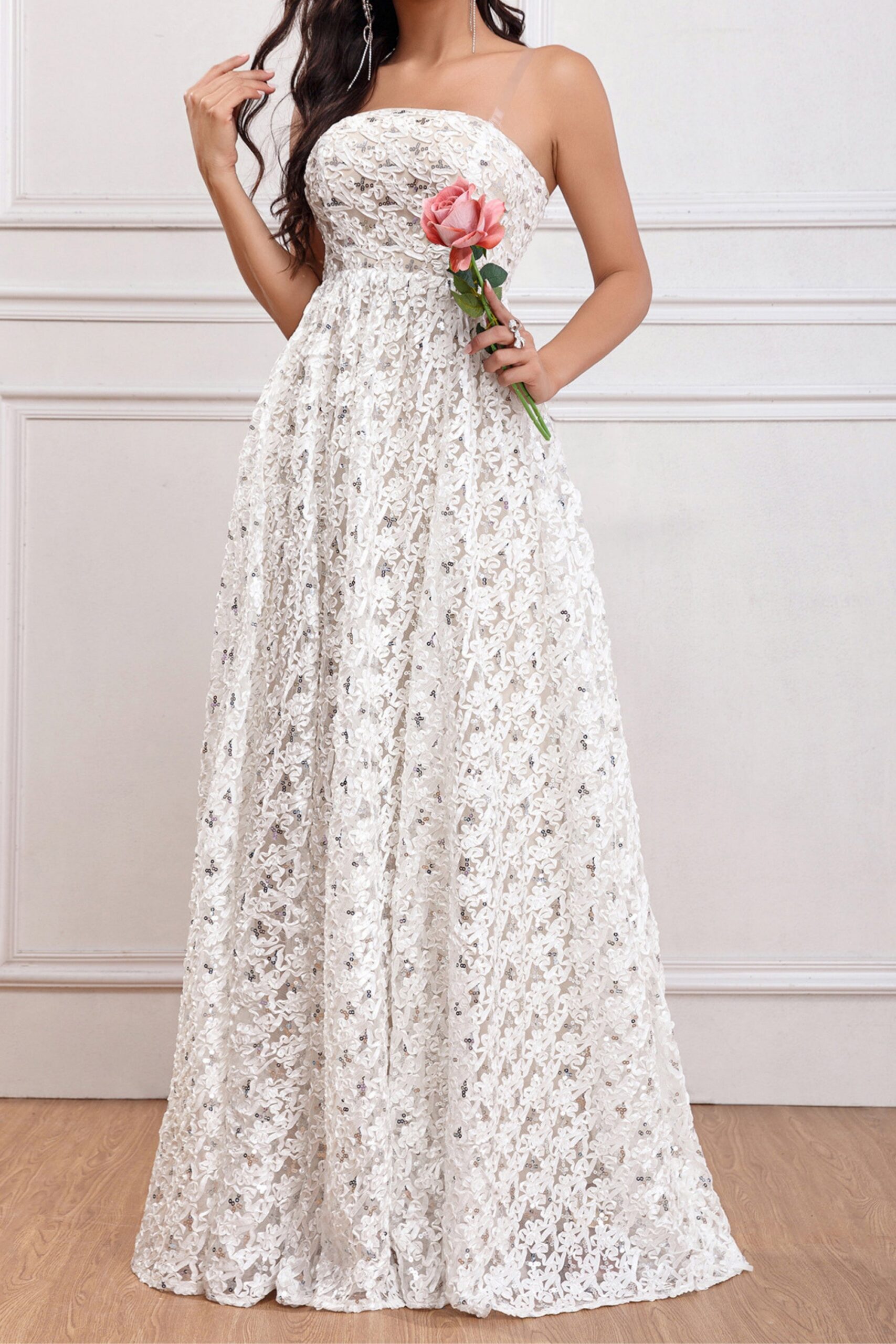 1_a2bfcbee-51ad-4e5d-bb09-5741e7f8bc95 AURA SEQUIN A-LINE WHITE MAXI DRESS FOR EVENTS