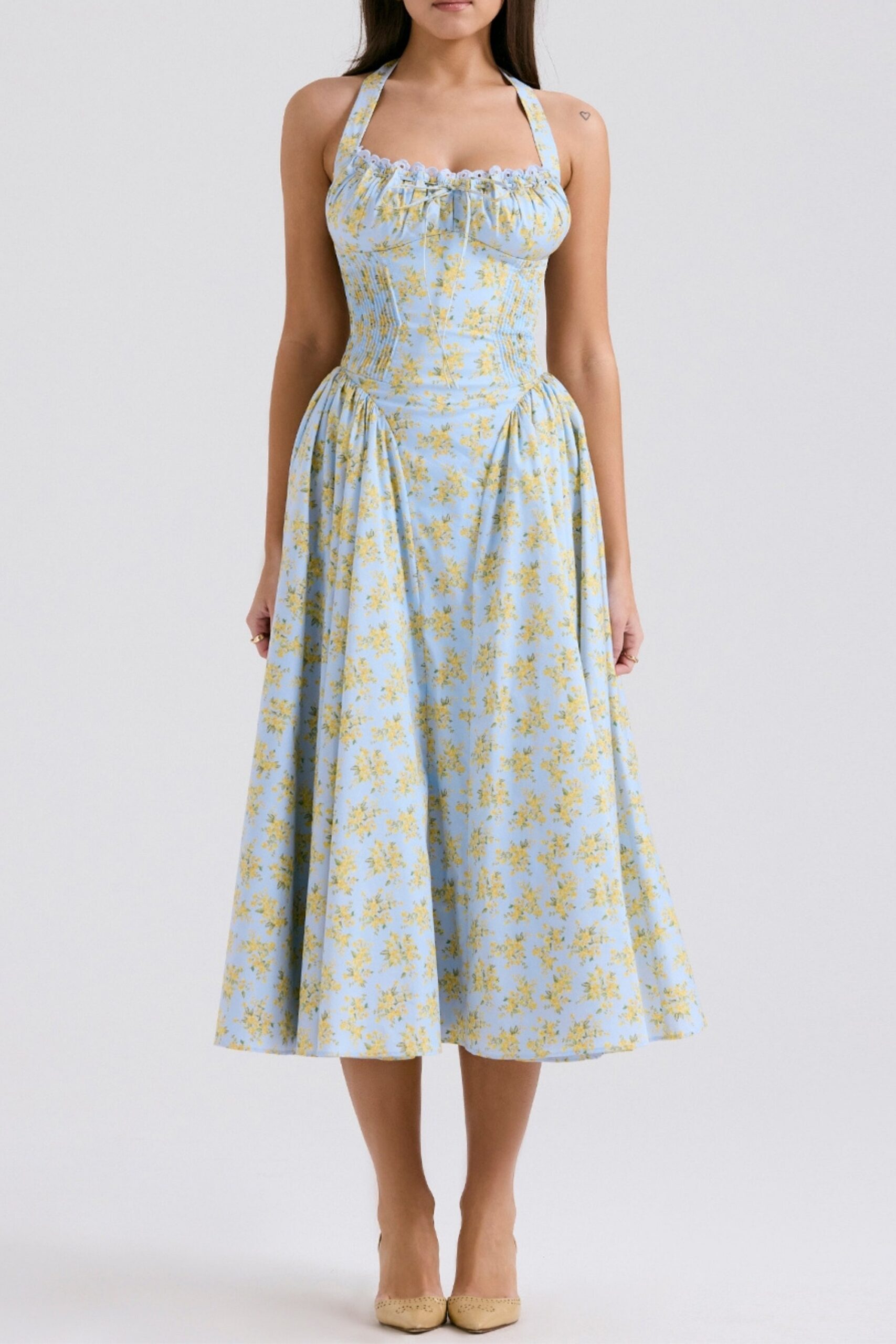 1_a2c2bf81-94a7-4368-8335-e4bad3a6b7b0 SOFT BLUE VINTAGE FLORAL COTTON HALTER SUNDRESS
