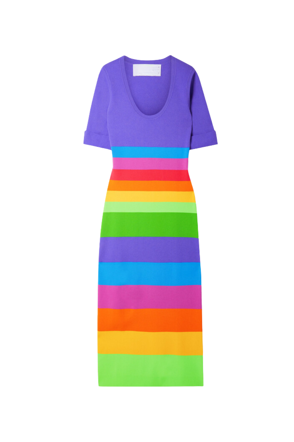 STRIPED KNIT MAXI DRESS IN PURPLE