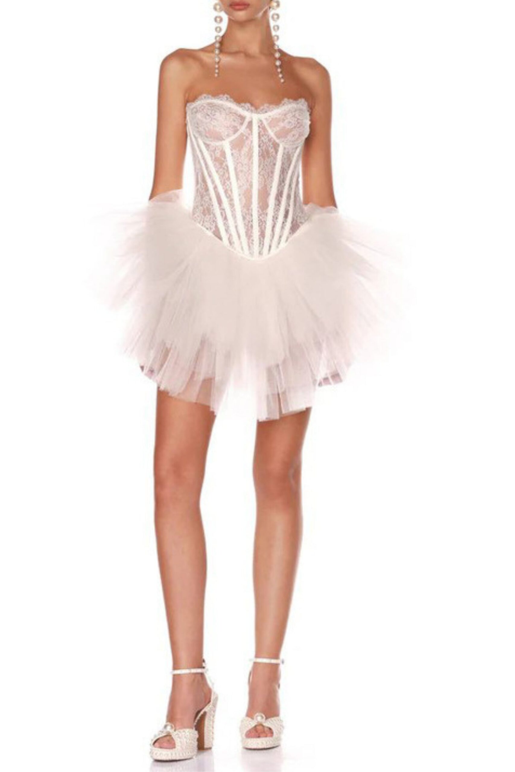TULLE CORSET MINI DRESS FOR PARTY