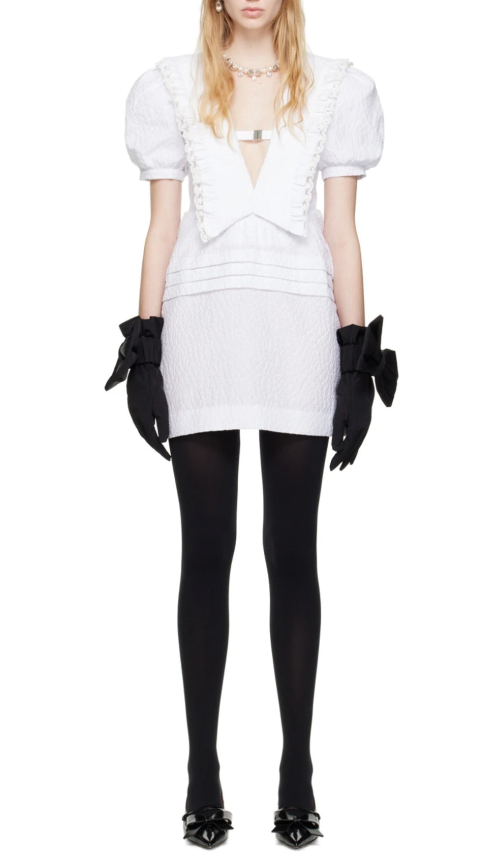 1_b41a09e1-6083-45e9-8ee2-b06298c4cf35 WHITE V-NECK MINI DRESS FOR COCKTAIL PARTY