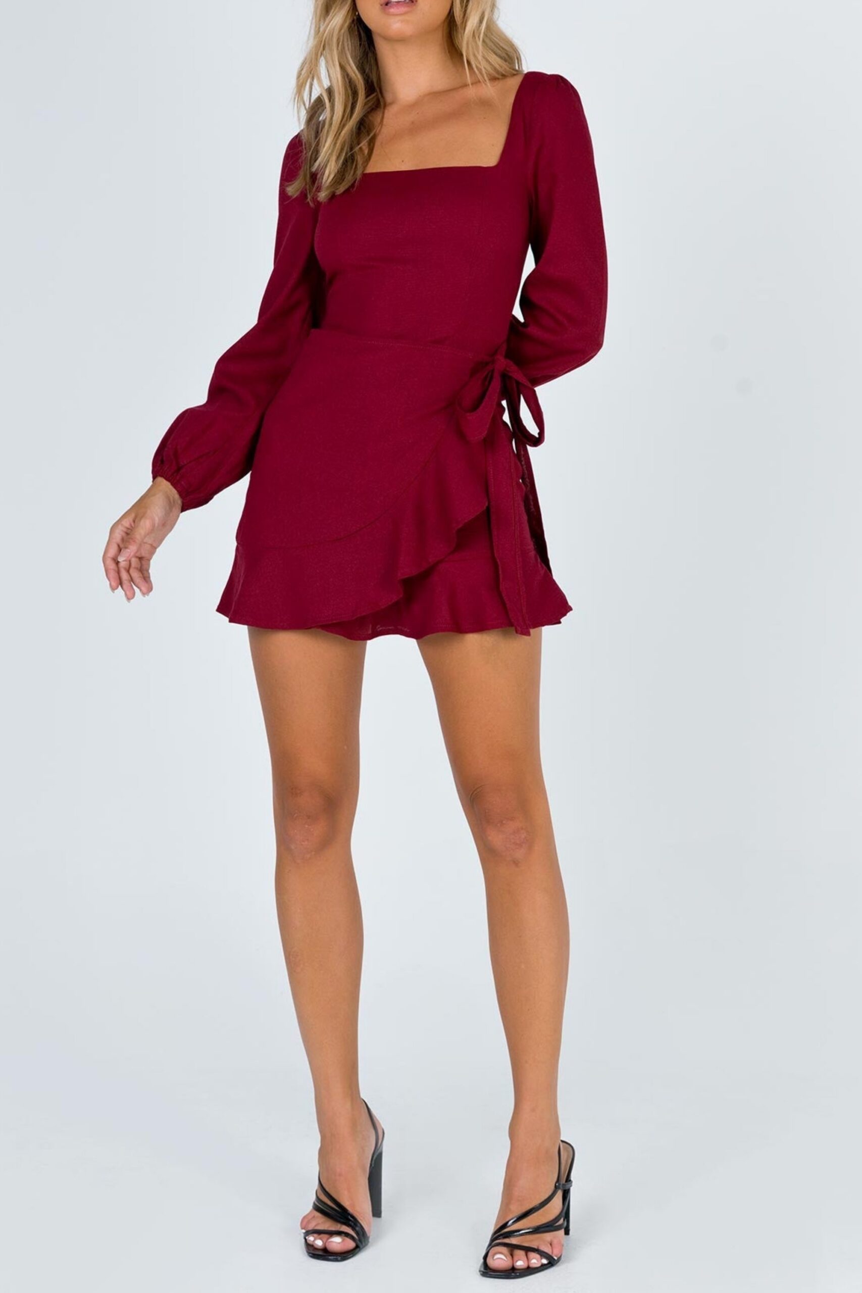1_be382b1b-a11d-4531-8bda-ca9fdd23ed58 LONG SLEEVE VILLA MINI DRESS FOR WEDDING GUEST