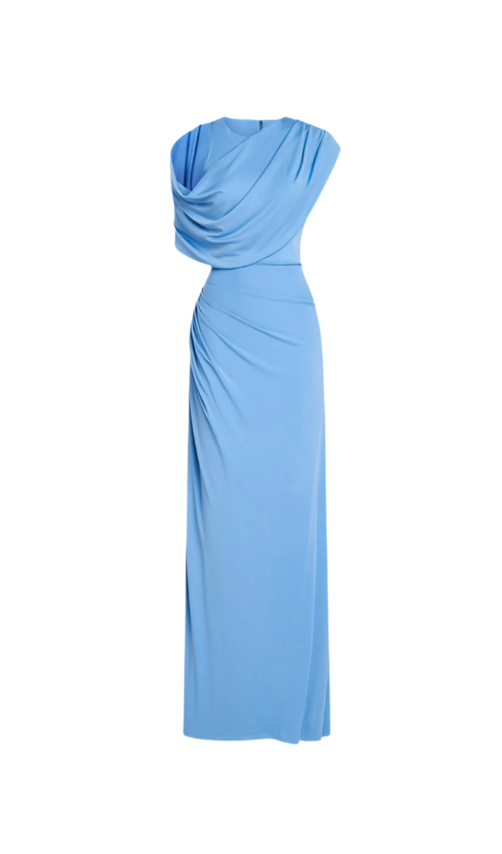 CASI SIDE-SLIT DRAPED JERSEY GOWN - BLUE EVENING