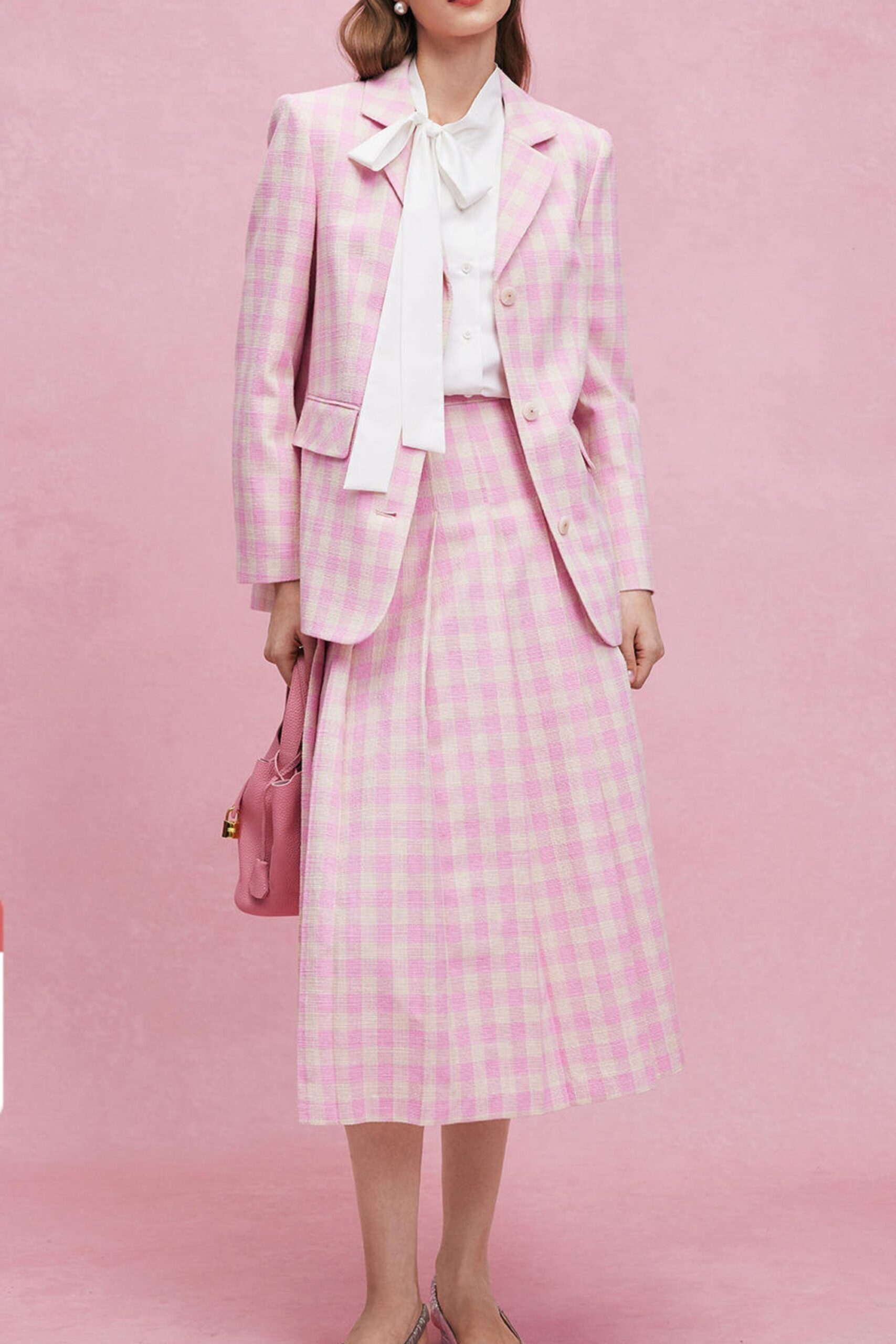 1_c6ddb37c-3192-4917-ae15-55ef9f867b65 TWEED PINK DRESS FOR COCKTAIL PARTY