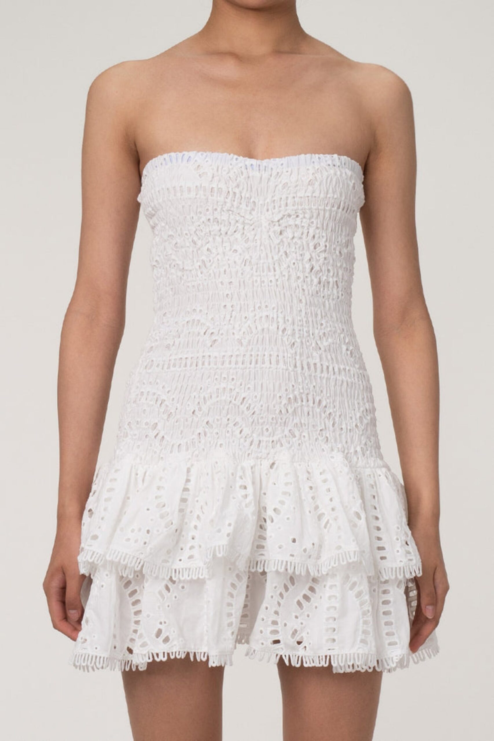 SANTORINI EYELET WHITE BEACH DRESS