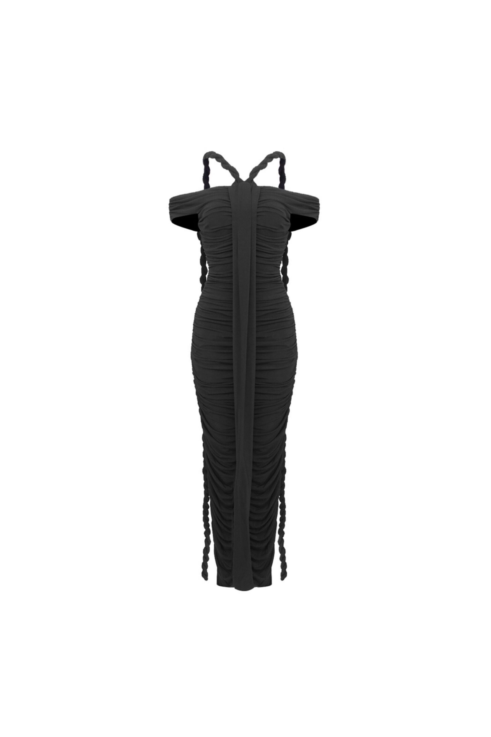BANDAGE OFF-SHOULDER BLACK MAXI DRESS FOR NIGHT OUT