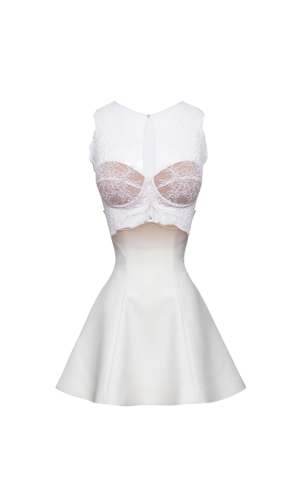 NUDE OMBRE OFF-WHITE CORSET MINI SKIRT SET
