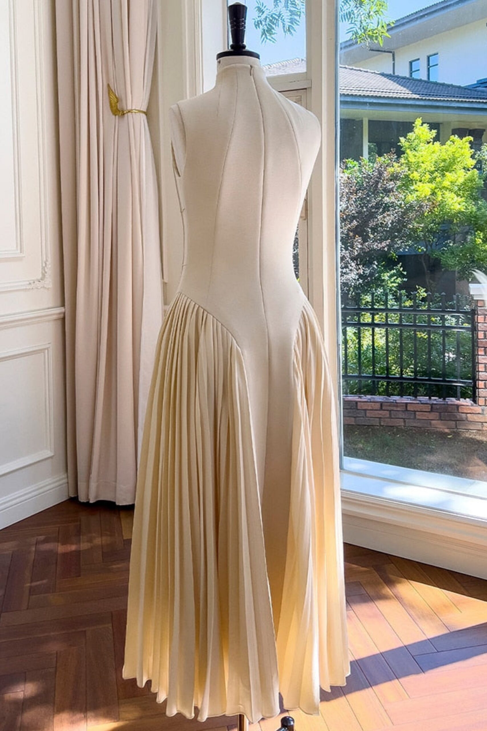 1_cc1c20f9-32bf-4835-9348-dc8d217eaa86 NUDE RUCHED MIDI DRESS, BODYCON, PARTY