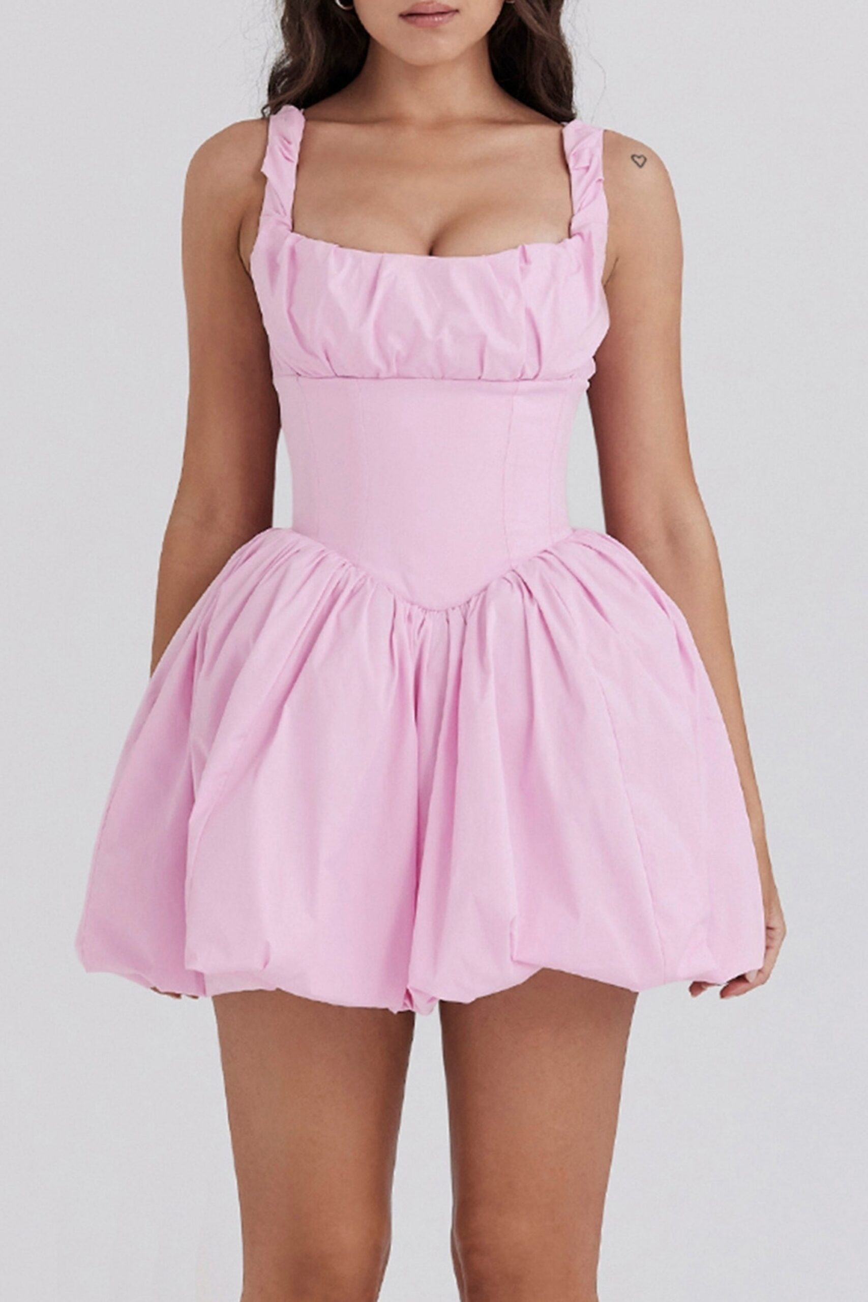 COTTON TULLE MINI DRESS IN PINK FOR PARTY