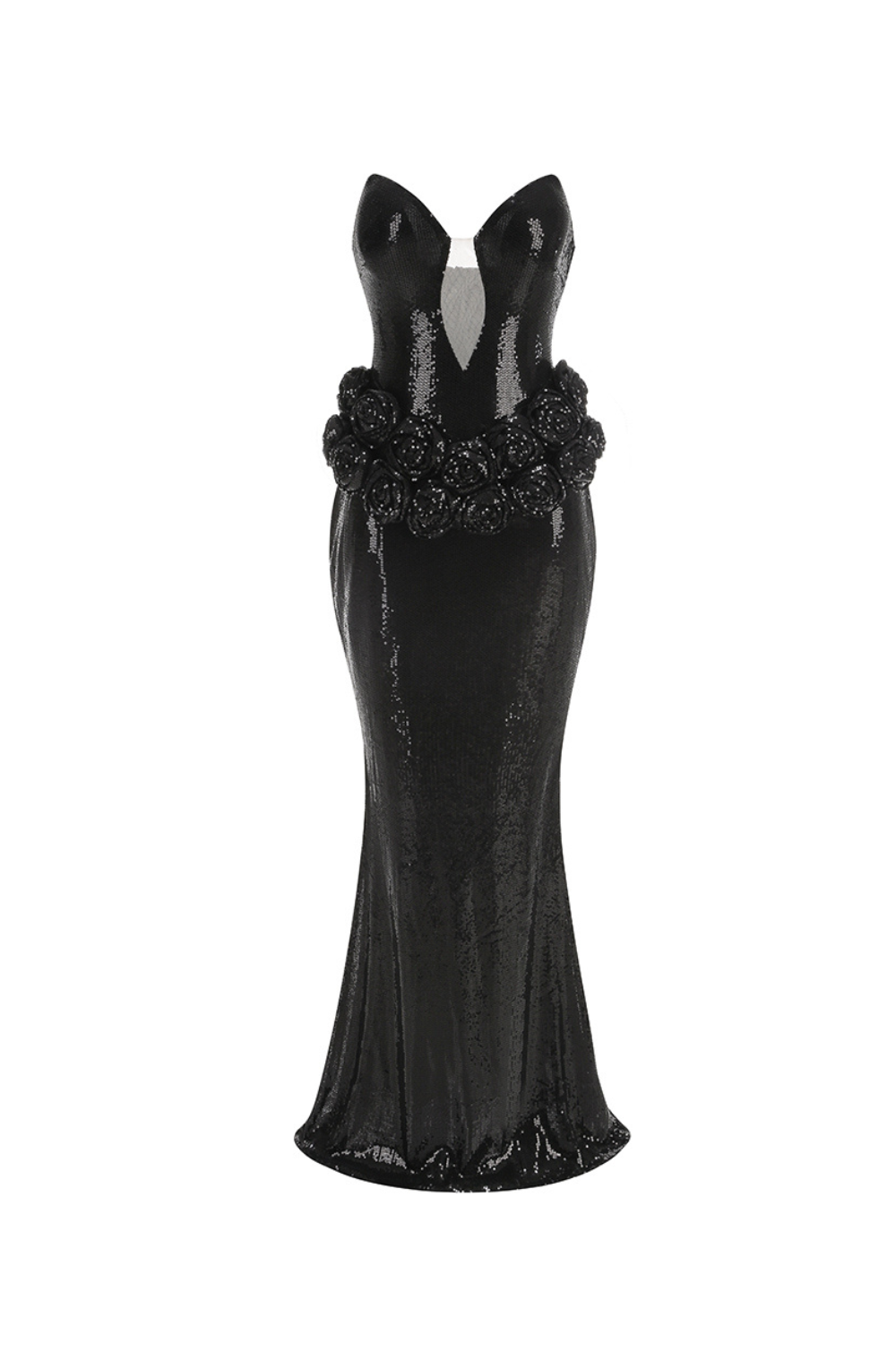 VIVIEN OFF-SHOULDER SEQUIN PROM MAXI BLACK