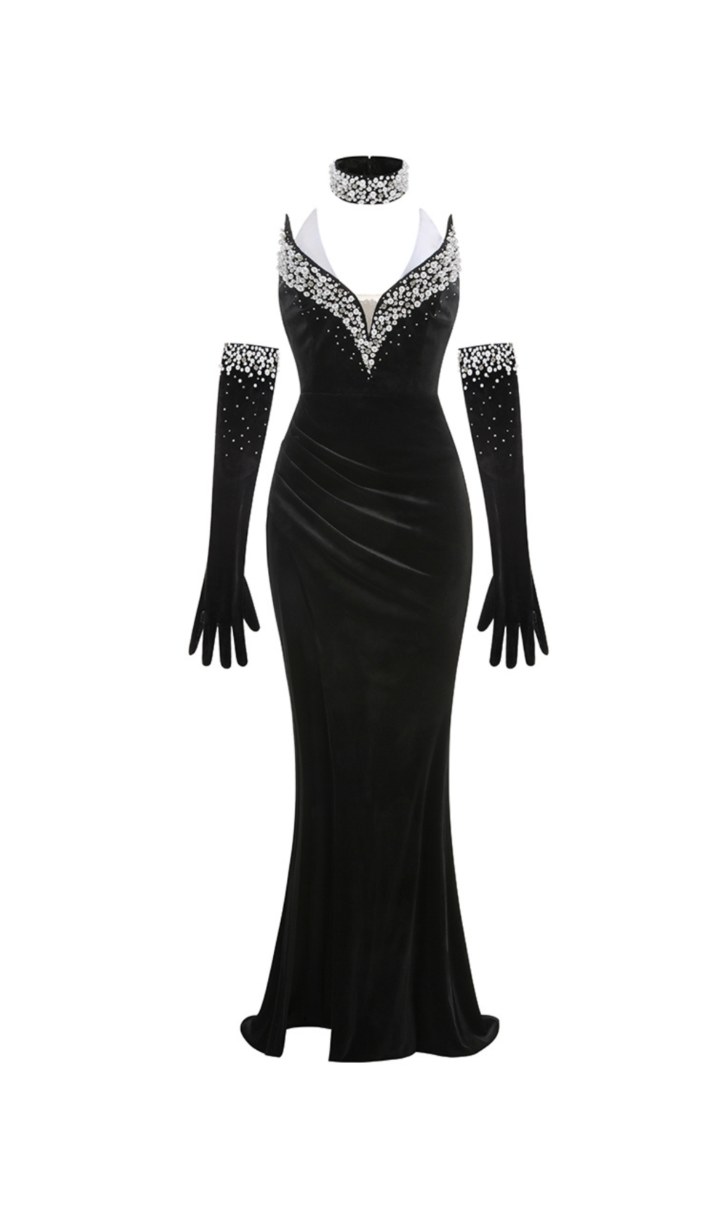 BLACK PEARL EMBROIDERED MAXI DRESS FOR WEDDING