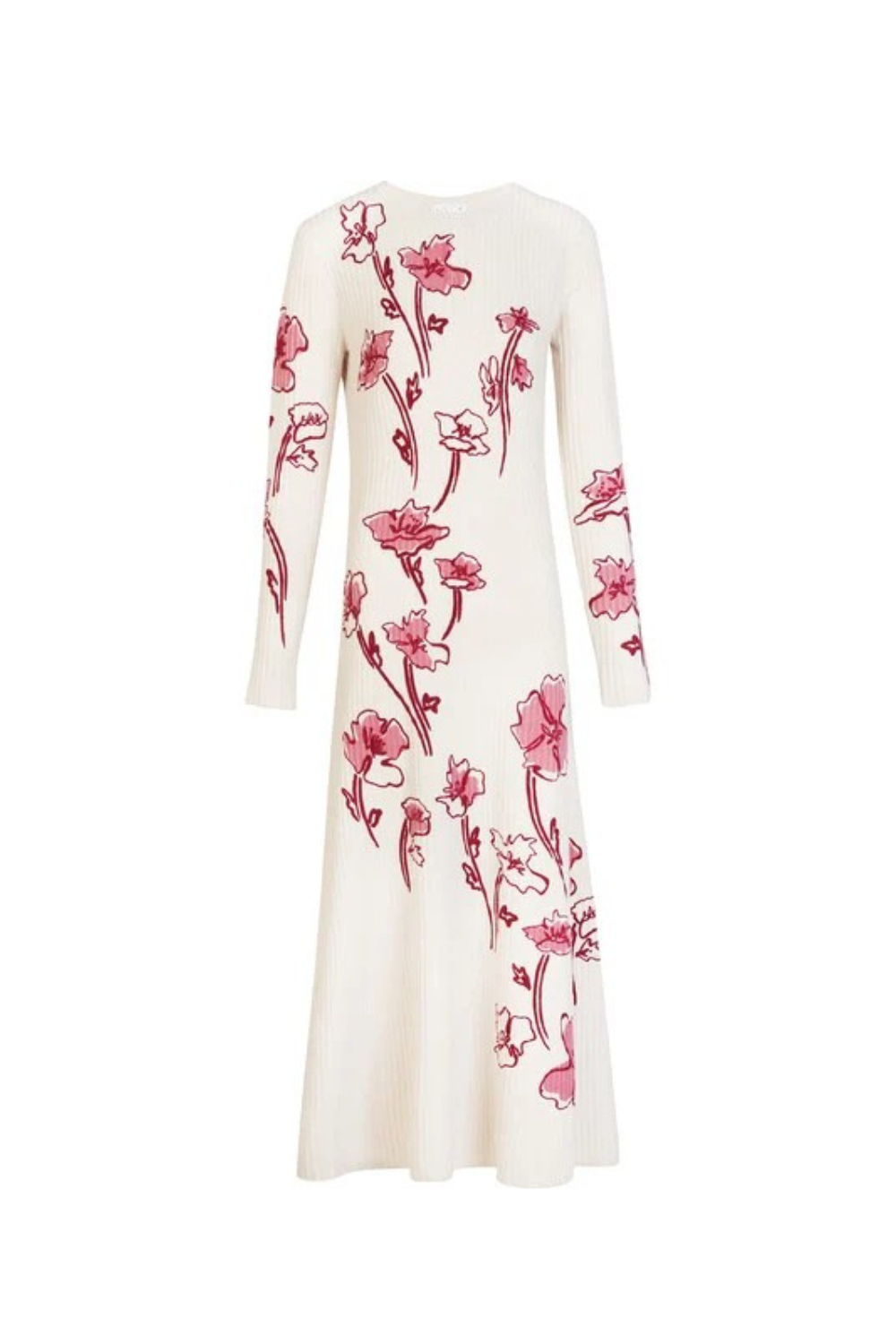 ECRU MULTI STRETCH KNIT MAXI DRESS, BODYCON