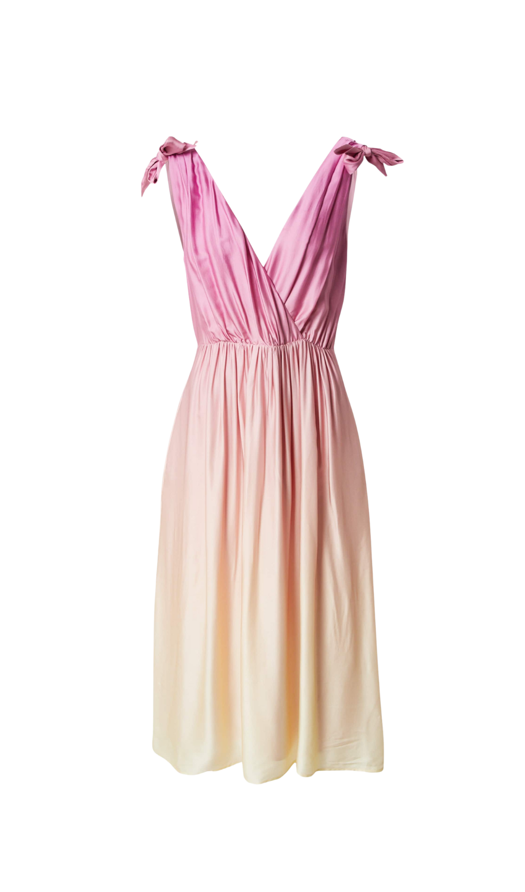 WRAP MIDI DRESS IN PASTEL YELLOW FOR DAY EVENTS