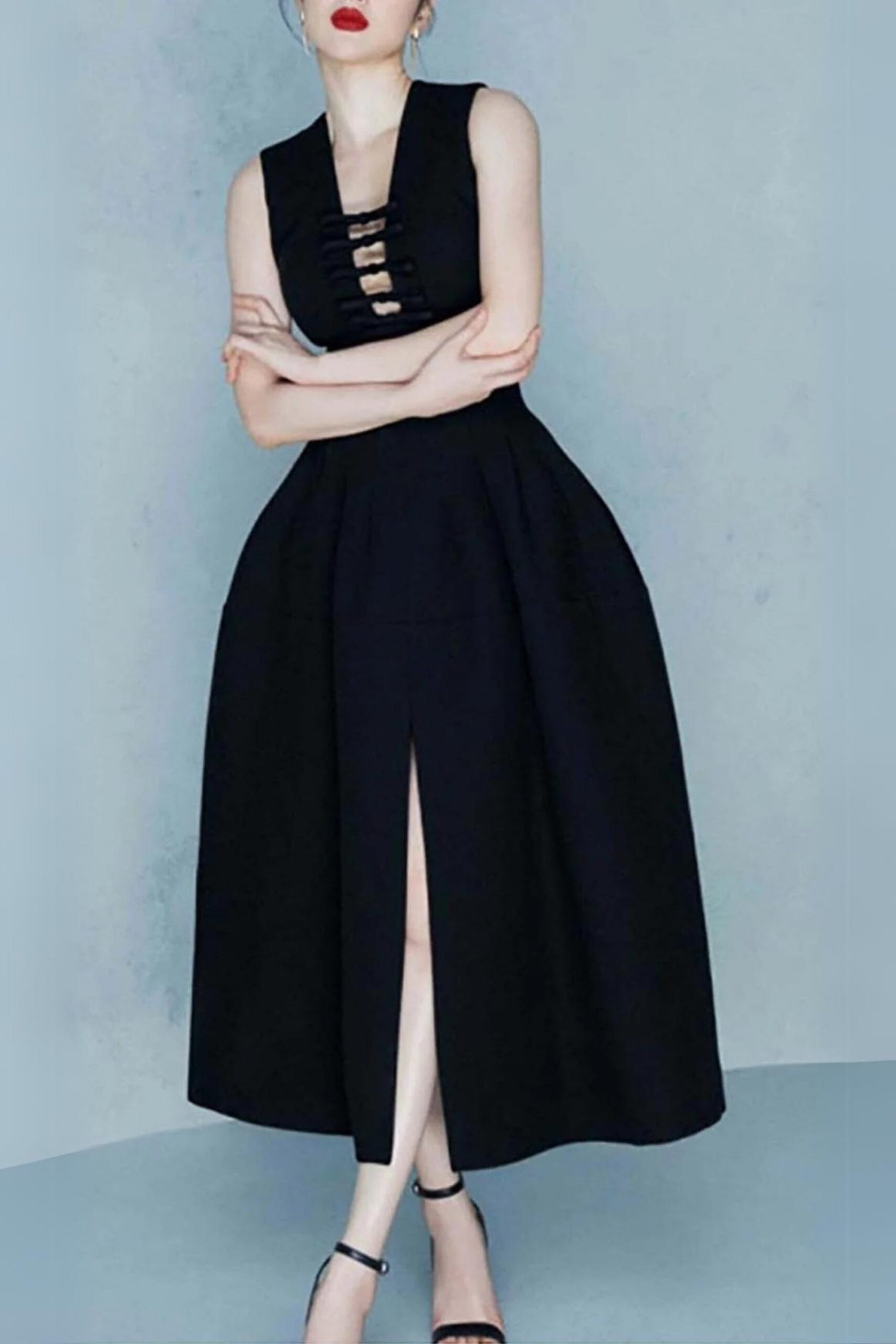 1_edce2d76-e5a6-403e-a246-6f3eb3f79850 HOLLOW HIGH WAIST A-LINE PARTY DRESS